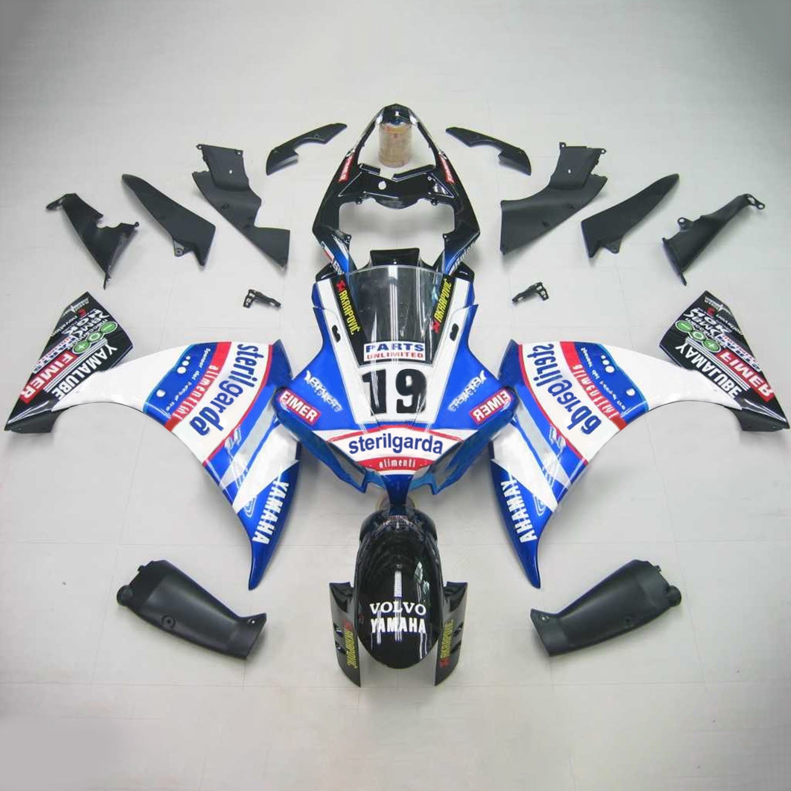 2012-2014 Yamaha YZF 1000 R1 Amotopart Injeksjon Fairing Kit Bodywork Plast Abs #108