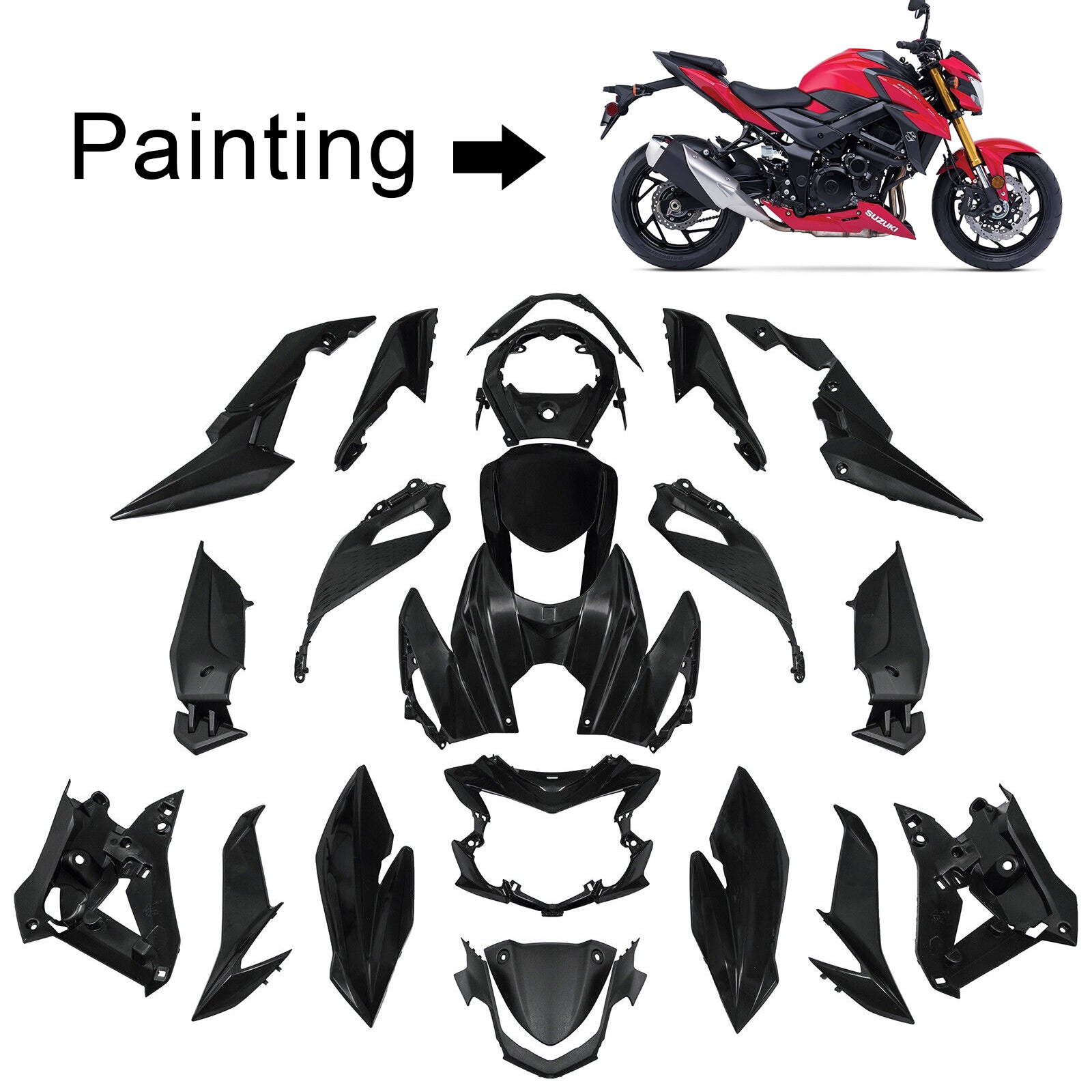 2017-2021 Suzuki GSX-S 750 Amotopart Injection Fairing Kit Bodywork Plastic ABS #108