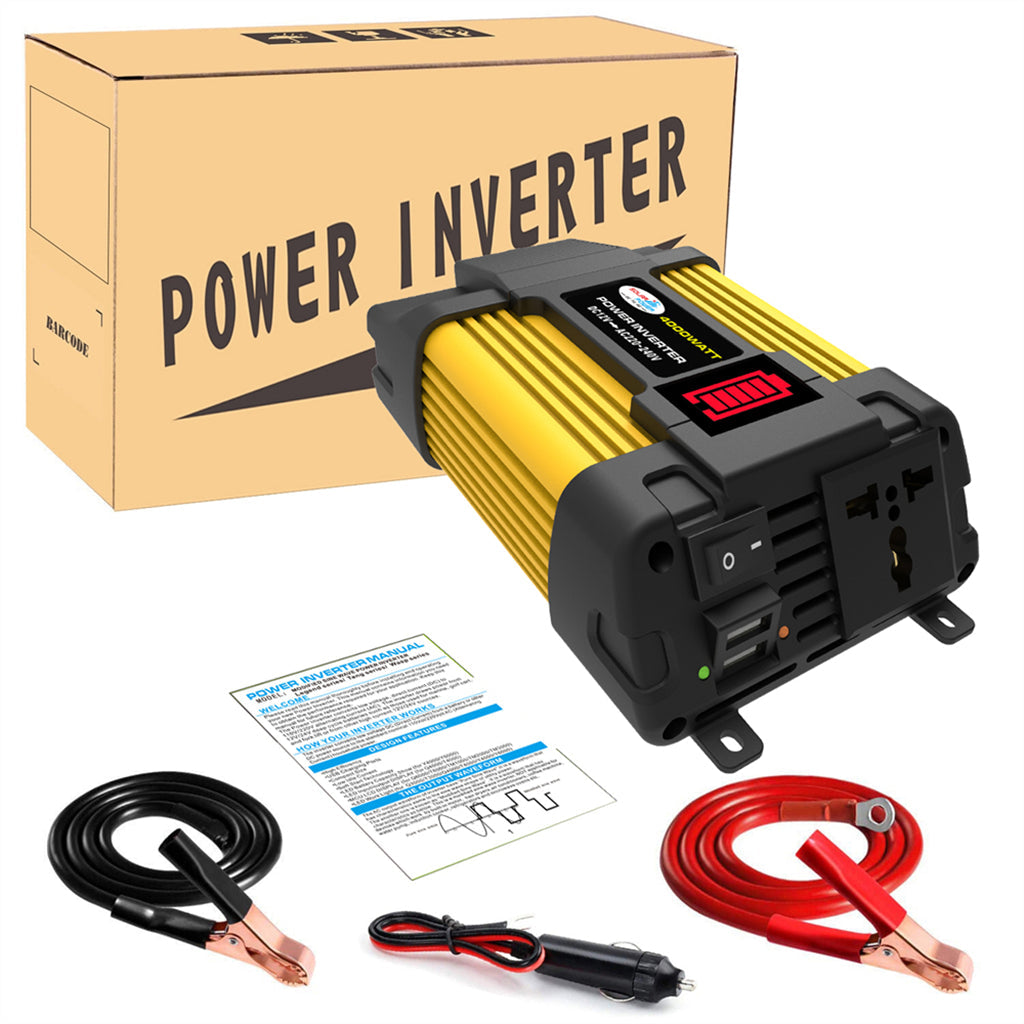 4000W Car Power Pure Sine Wave Inverter w LED Display DC 12V To AC 220V Inverter