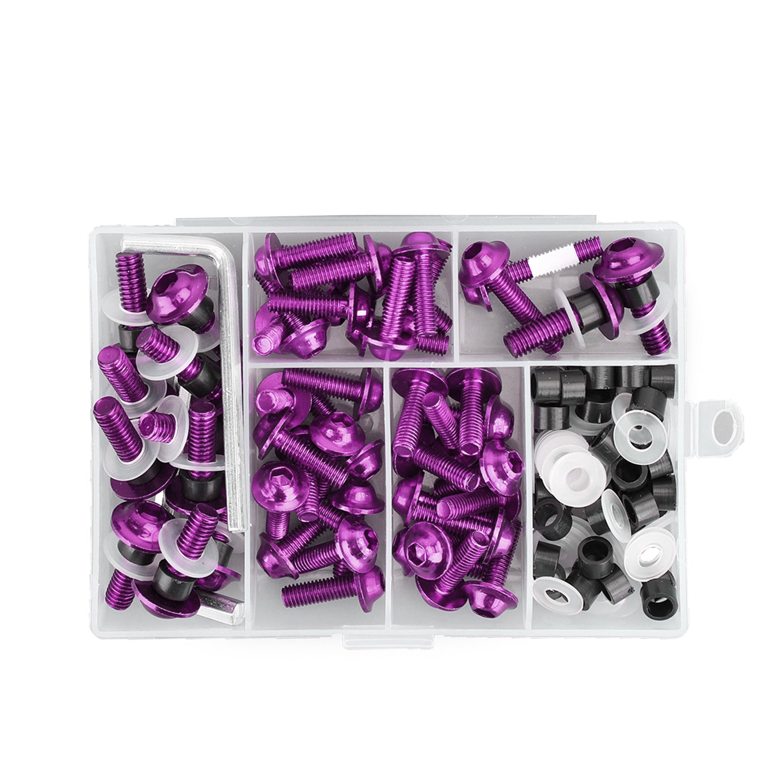 Kit de boulons de carénage pour pare-brise de moto, 158x, Clip de fixation, vis violet