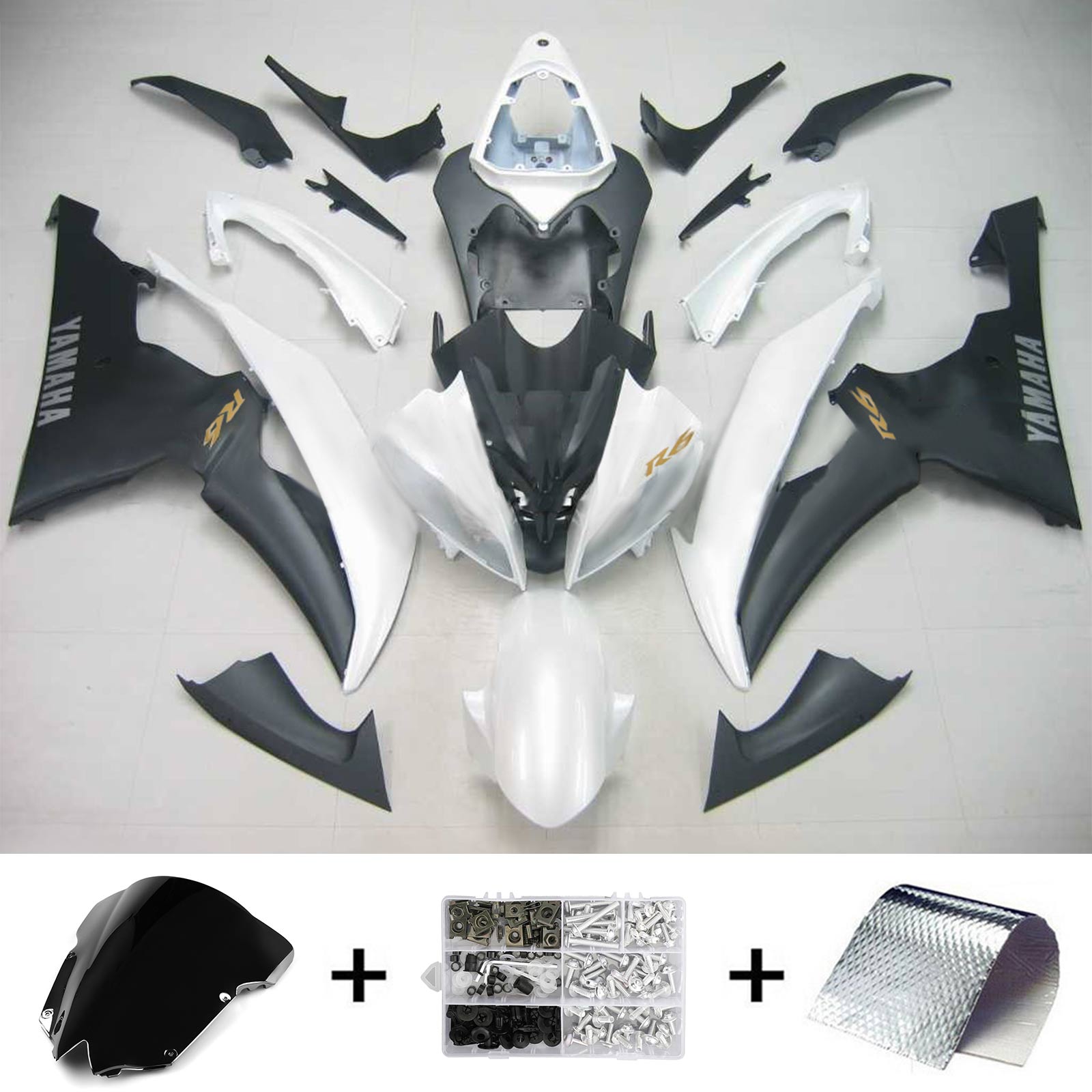 2008-2016 Yamaha YZF 600 R6 Kit de carénage d'injection carrosserie plastique ABS #129