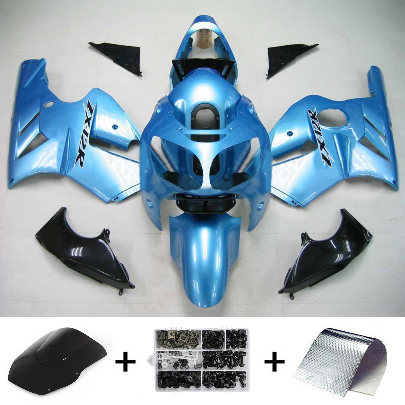 2000-2001 Kawasaki ZX12R Amotopart Injection Fairing Kit Bodywork Plastic ABS #103