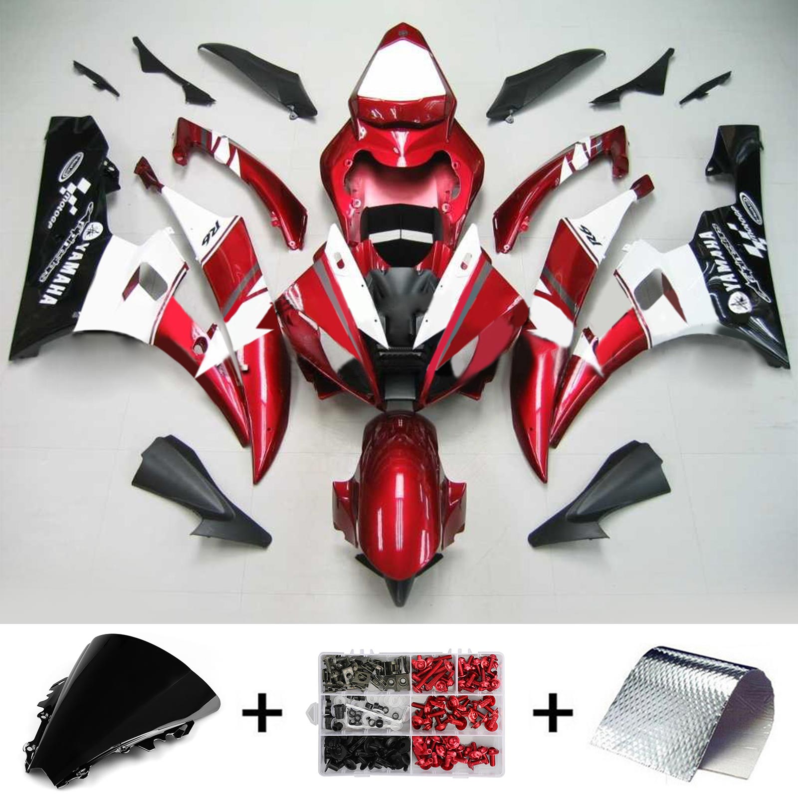 2006-2007 Yamaha YZF 600 R6 Amotopart Kit de carénage d'injection carrosserie plastique ABS #132