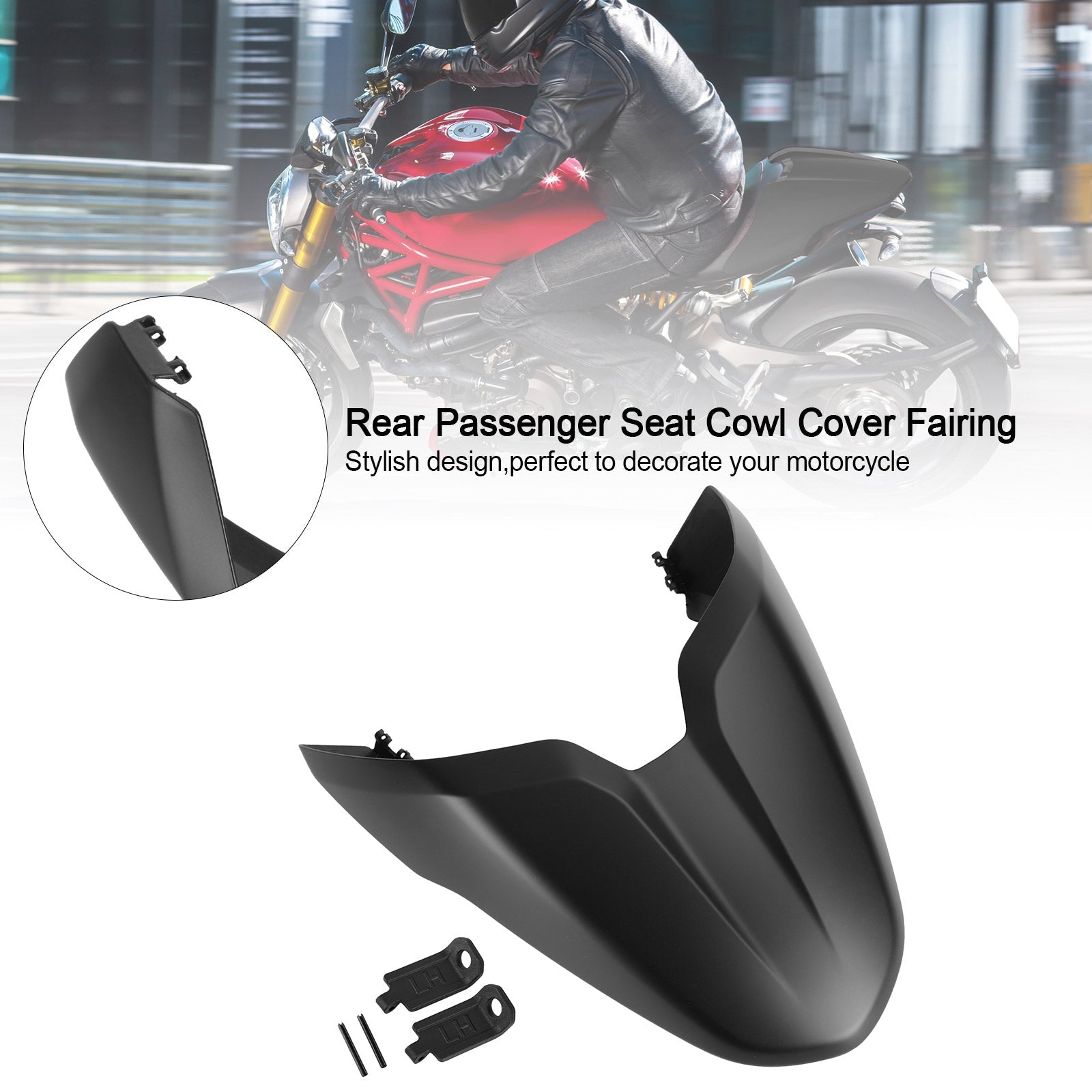 Rear Passenger/Pillion Seat Cover Fairing For Ducati Monster 797 821 1200 Generic