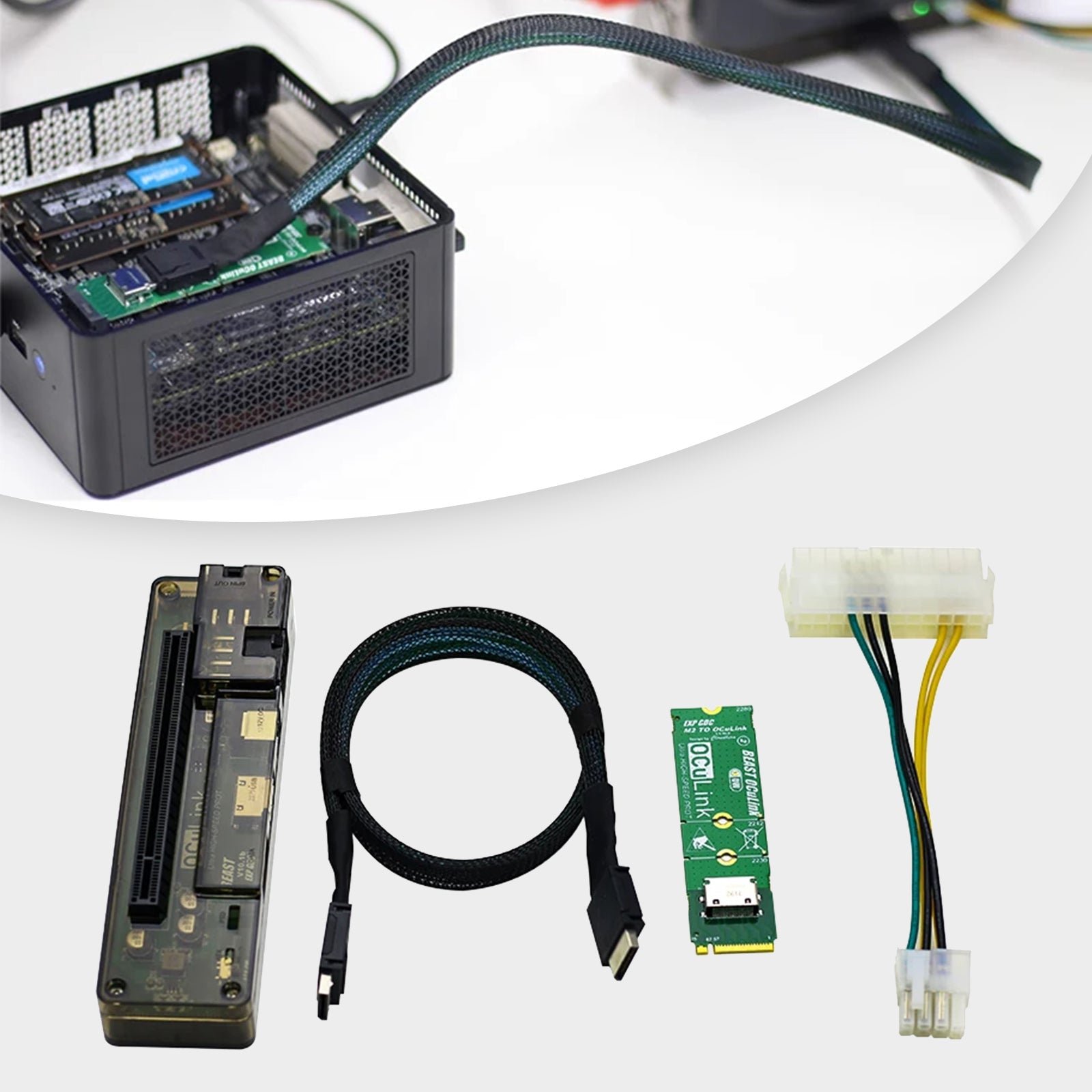 PCI-E X4 M.2 naar OCULINK-adapterkaart Externe videokaart Laptopdockingstation