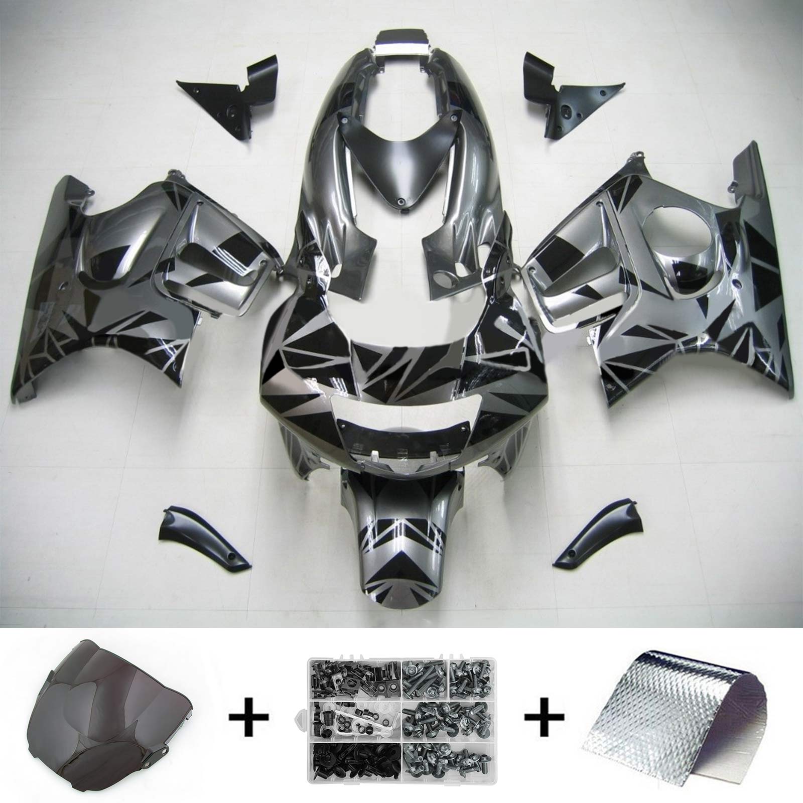 1995-1996 Honda CBR600 F3 Amotopart Kit de carénage d'injection carrosserie plastique ABS #110