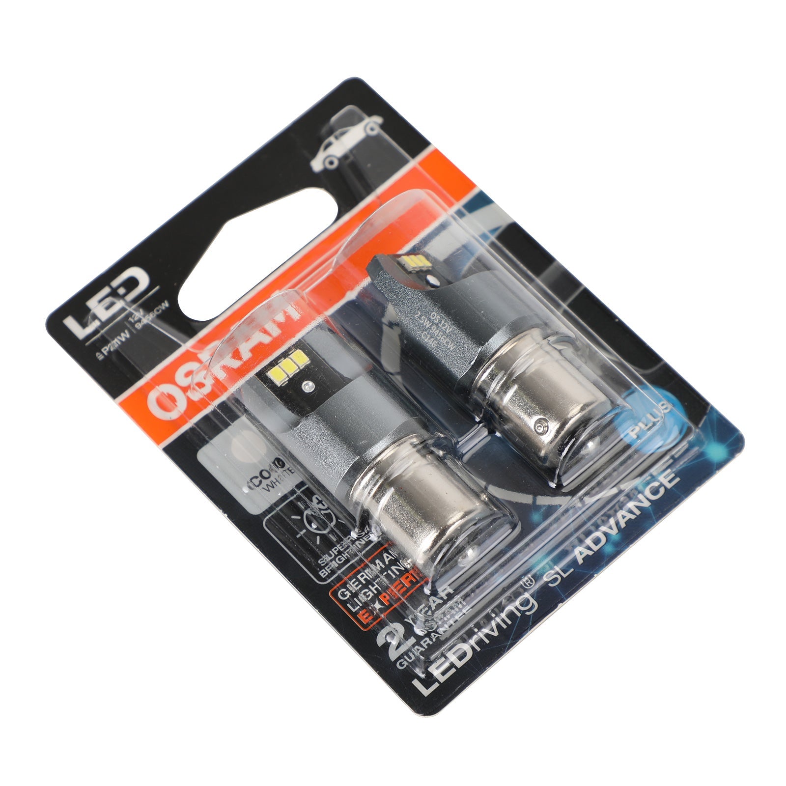 2x For OSRAM 9456CW Car Auxiliary Bulbs LED P21W 12V2.5W BA15s Generic