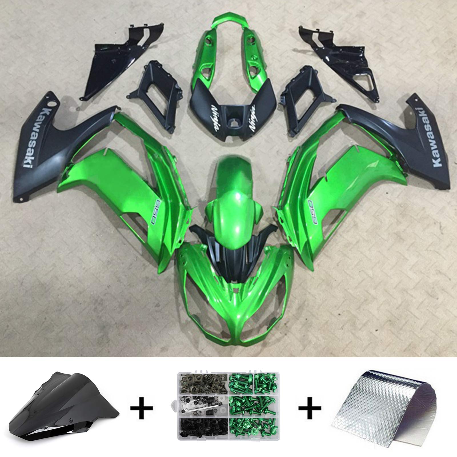 2012-2016 Kawasaki ER6F Ninja650 Amotopart Kit de carénage d'injection carrosserie plastique ABS #113