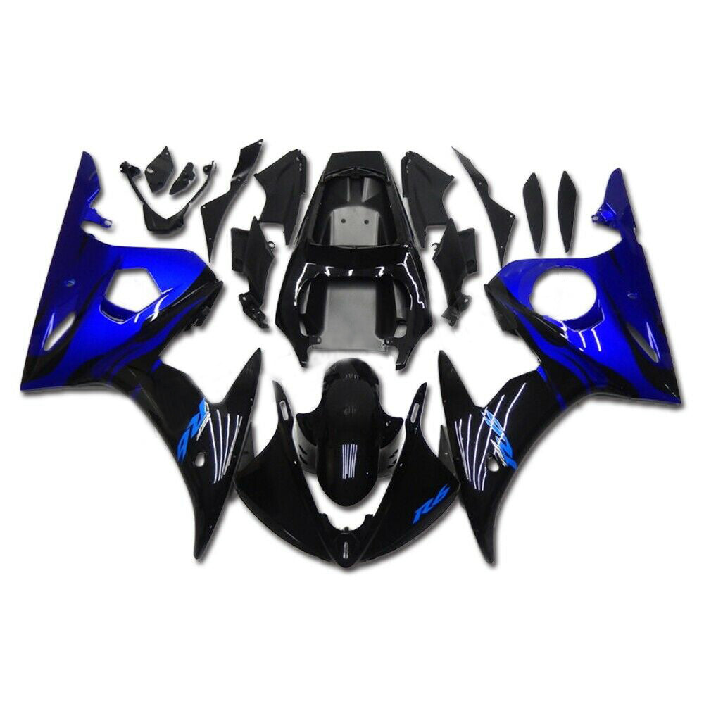 Fairing Injection Plastic Kit Fit For YAMAHA 2003 2004 YZF R6 Blue Black Generic