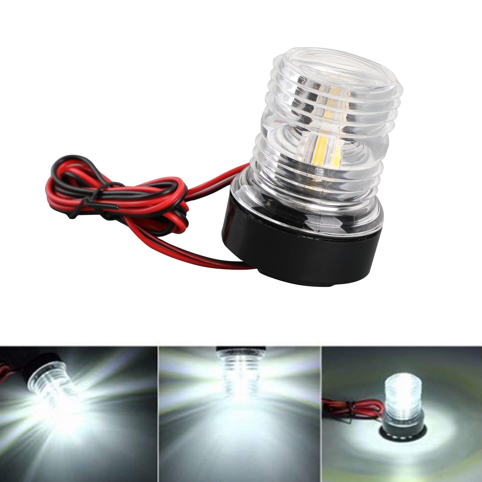 2 12V LED Navigation Signal Light Anchor Vessel Round Lamp For Marine Boat Yacht