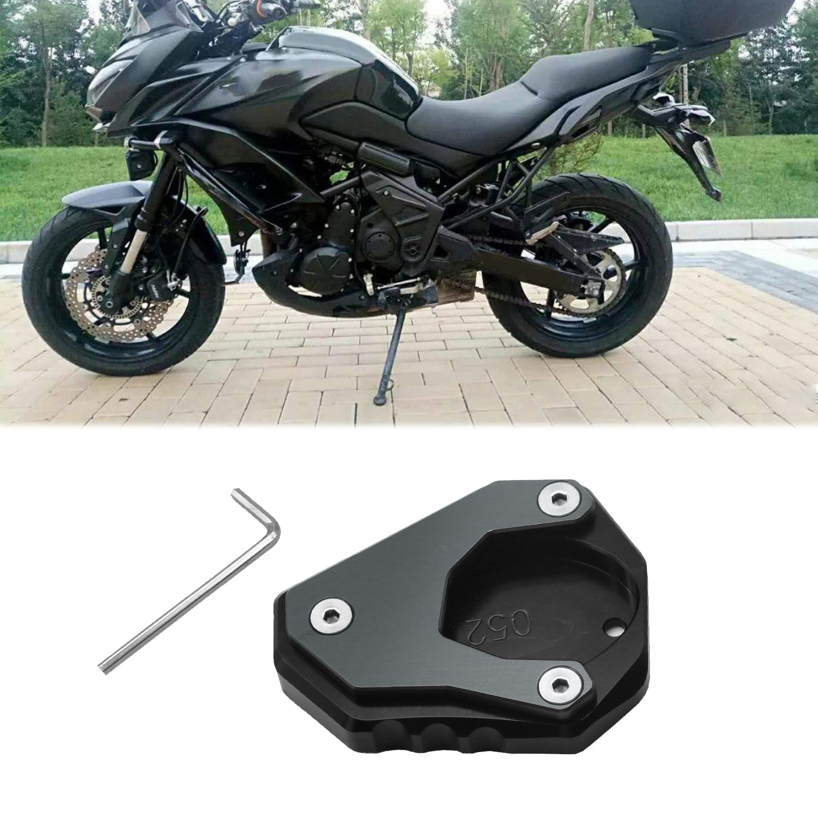 Kickstand Zijstandaard Vergroten Plaat Pad voor KAWASAKI Ninja 400 Versys 650 KLX250 Generiek