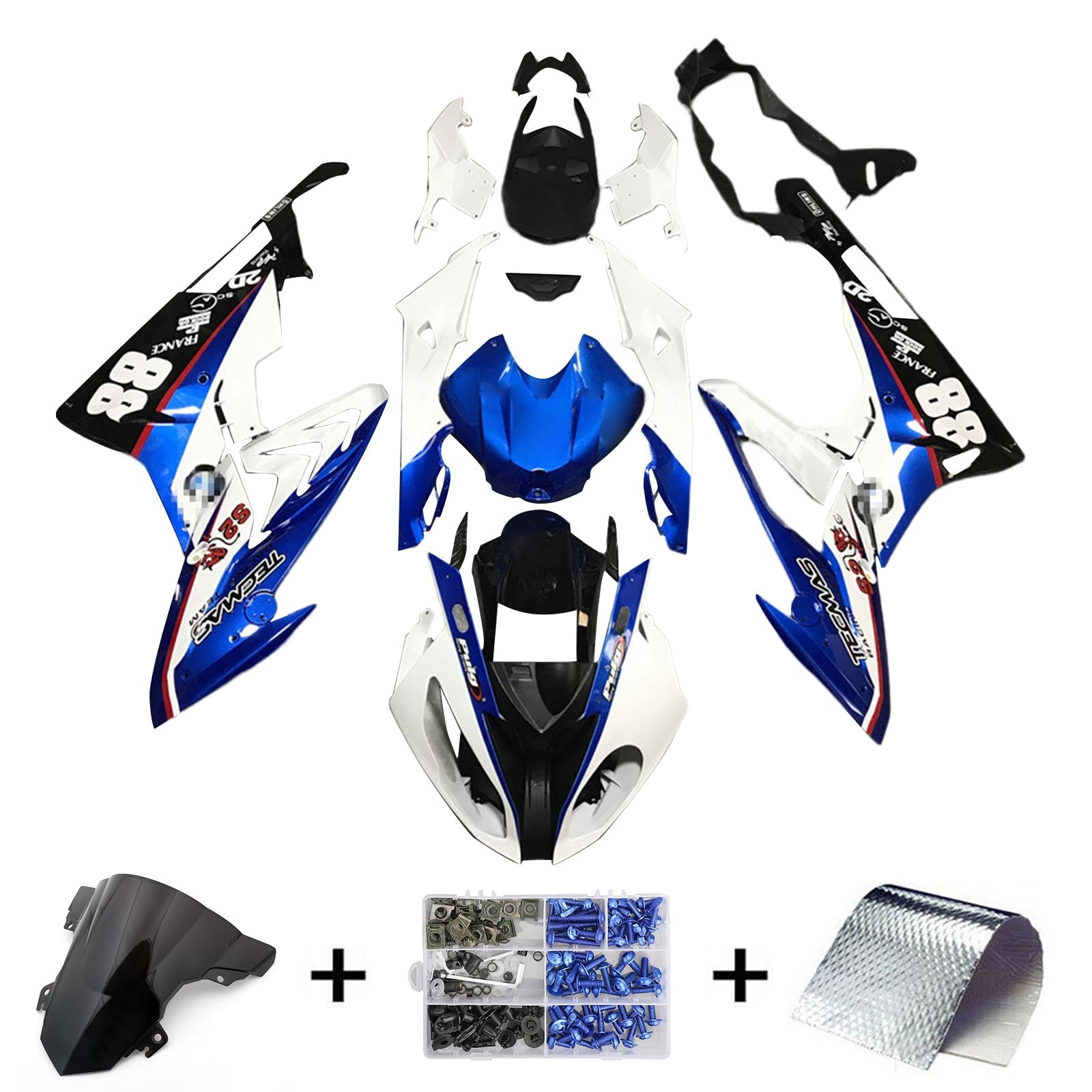 2017-2018 BMW S1000RR Kit Carénage Carrosserie Plastique ABS