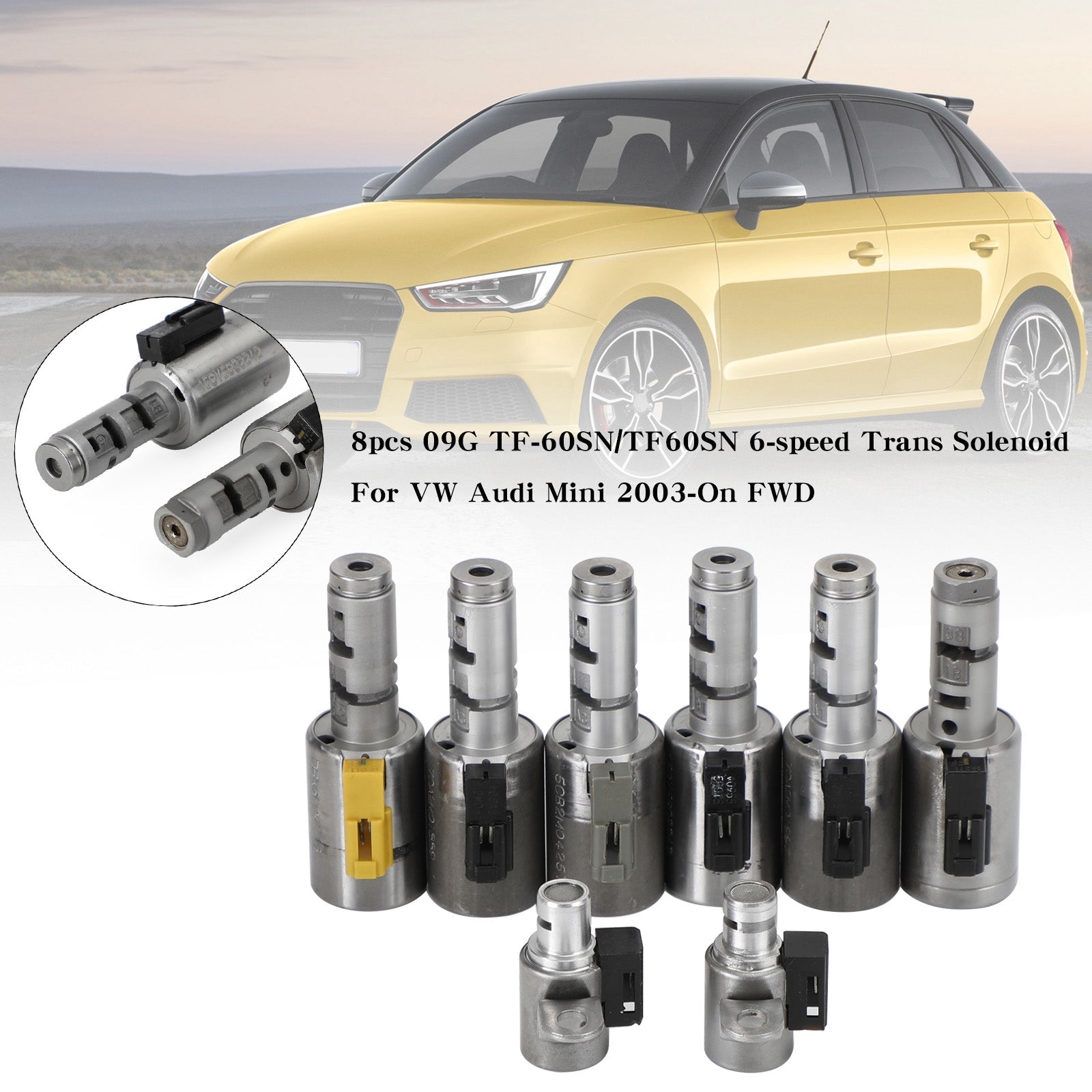 Volkswagen Jetta 2005-2011 2.0L L5 2.5L 6-Speed FWD 8pcs 09G TF-60SN/TF60SN 6-speed Trans Solenoid