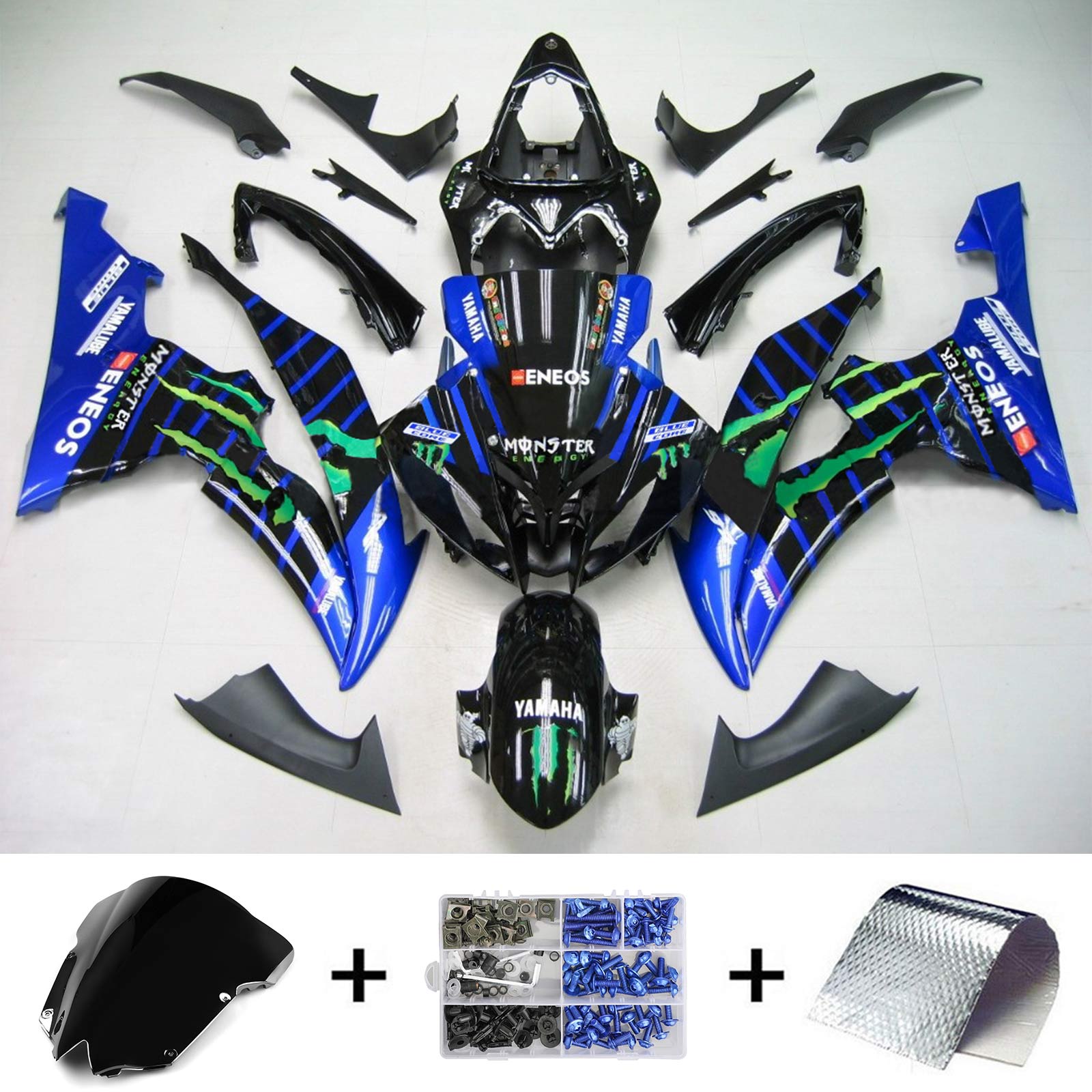 2008-2016 Yamaha YZF 600 R6 Kit de carénage d'injection carrosserie plastique ABS #155