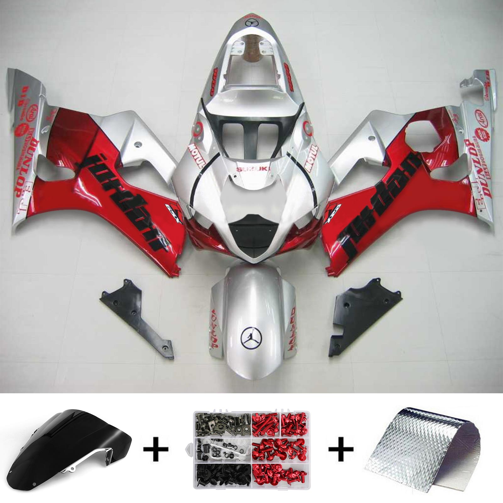 2003-2004 Suzuki GSXR1000 K3 Amotopart Injection Fairing Kit Karosseri Plast ABS #107