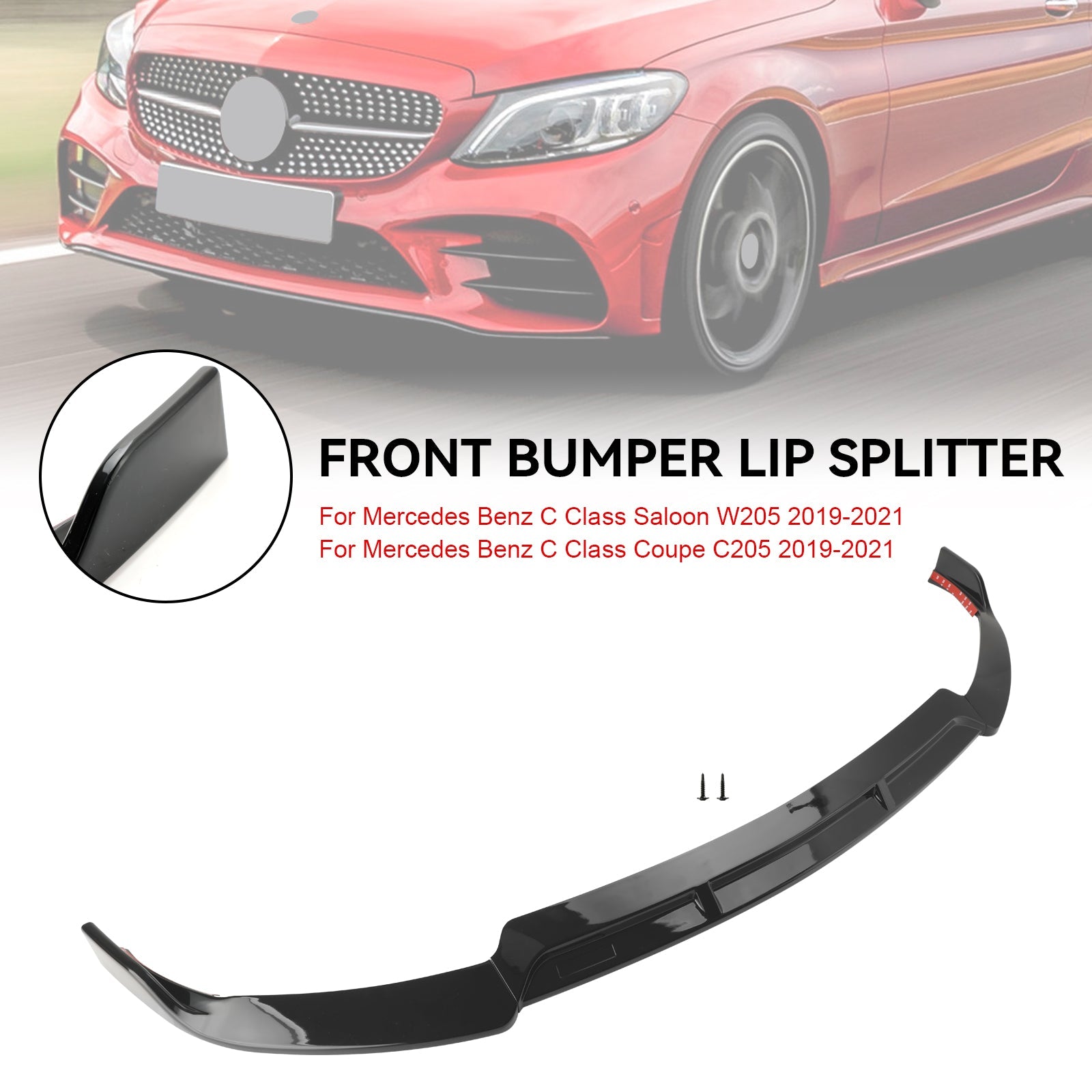 Mercedes Benz C-Klasse 2019-2021W205 C205 Brabus Style Frontsplitter Lip