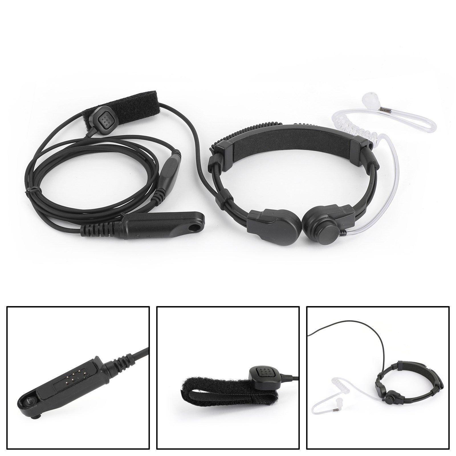 Casque micro de gorge tactique adapté pour Baofeng UV-9R Plus BF-9700 BF-A58 UV-82WP