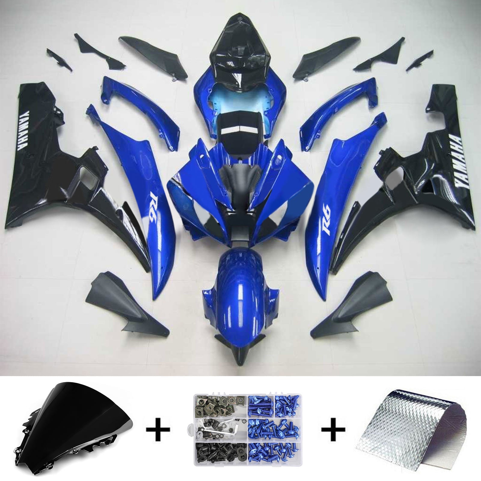 2006-2007 Yamaha YZF 600 R6 Amotopart Kit de carénage d'injection carrosserie plastique ABS #119