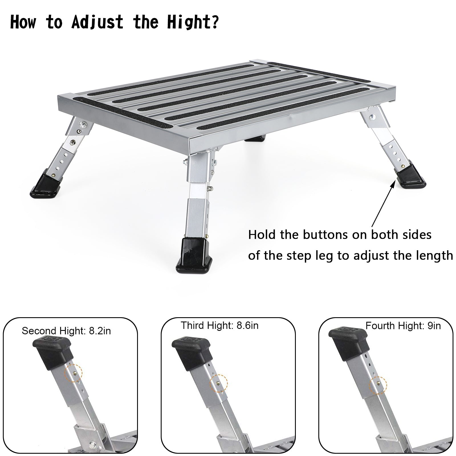 Plate-forme pliante en aluminium, tabouret de camping-car, remorque, échelle de travail Portable