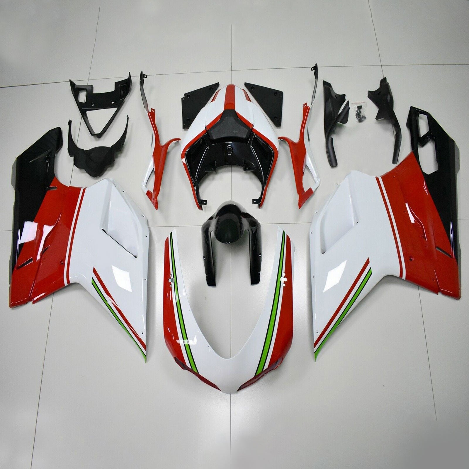 2007-2011 Ducati 1098 1198 848 Kit de carénage rouge blanc