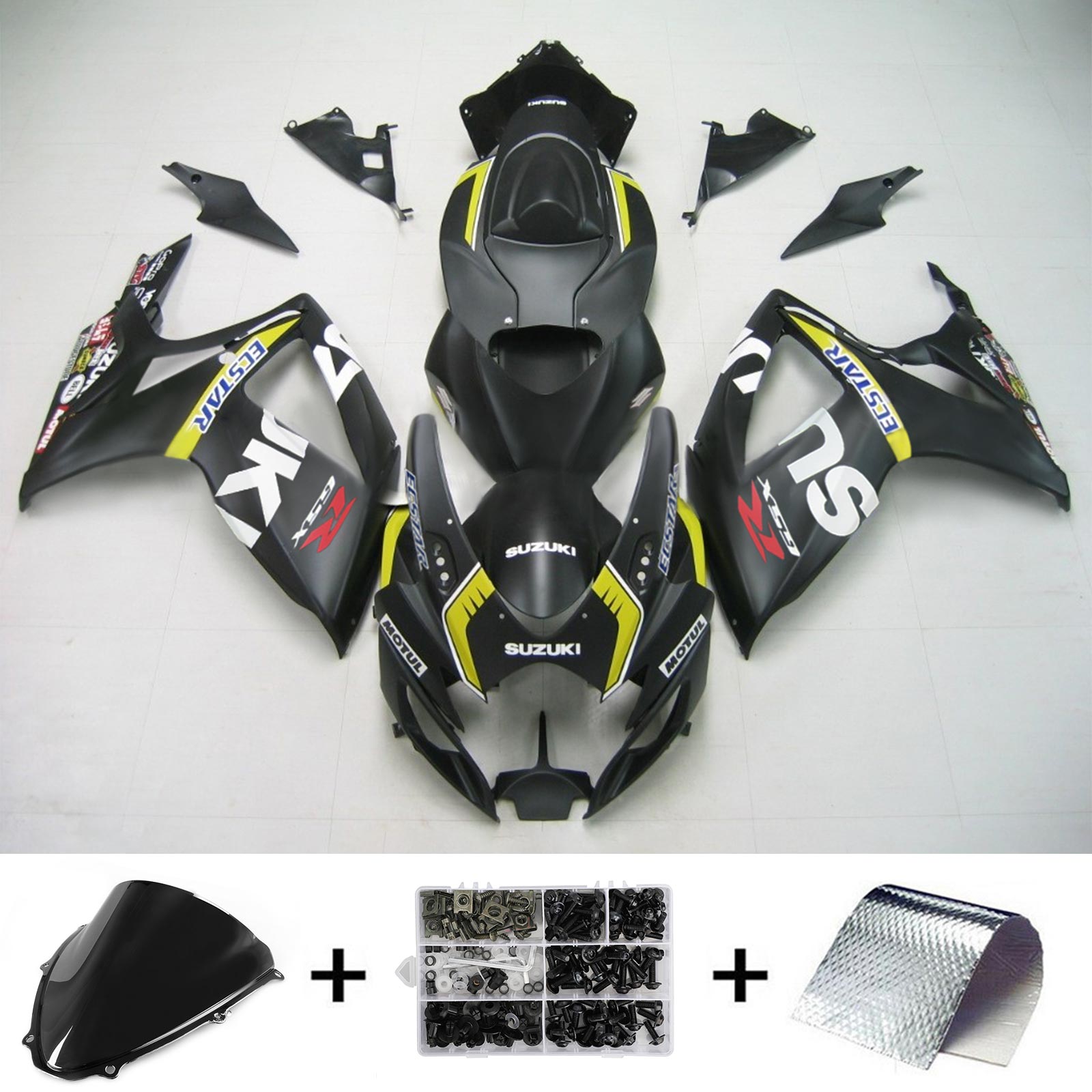 2006-2007 Suzuki GSXR 600/750 K6 Amotopart Kit de carénage d'injection carrosserie plastique ABS #154