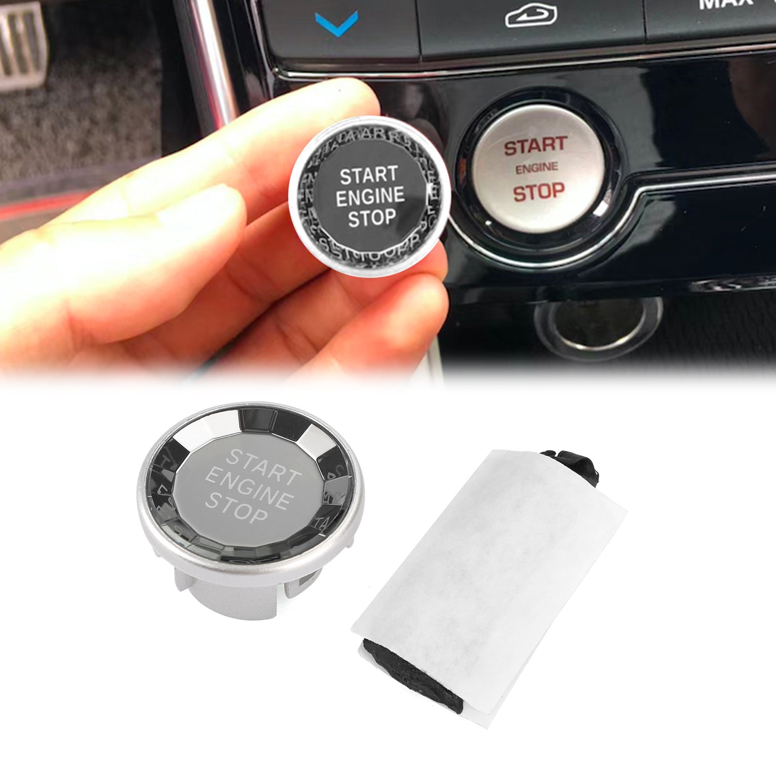 Engine Start Stop Push Button Knob Switch Decor Cover Fits For Jaguar XF XE F-Pace Generic