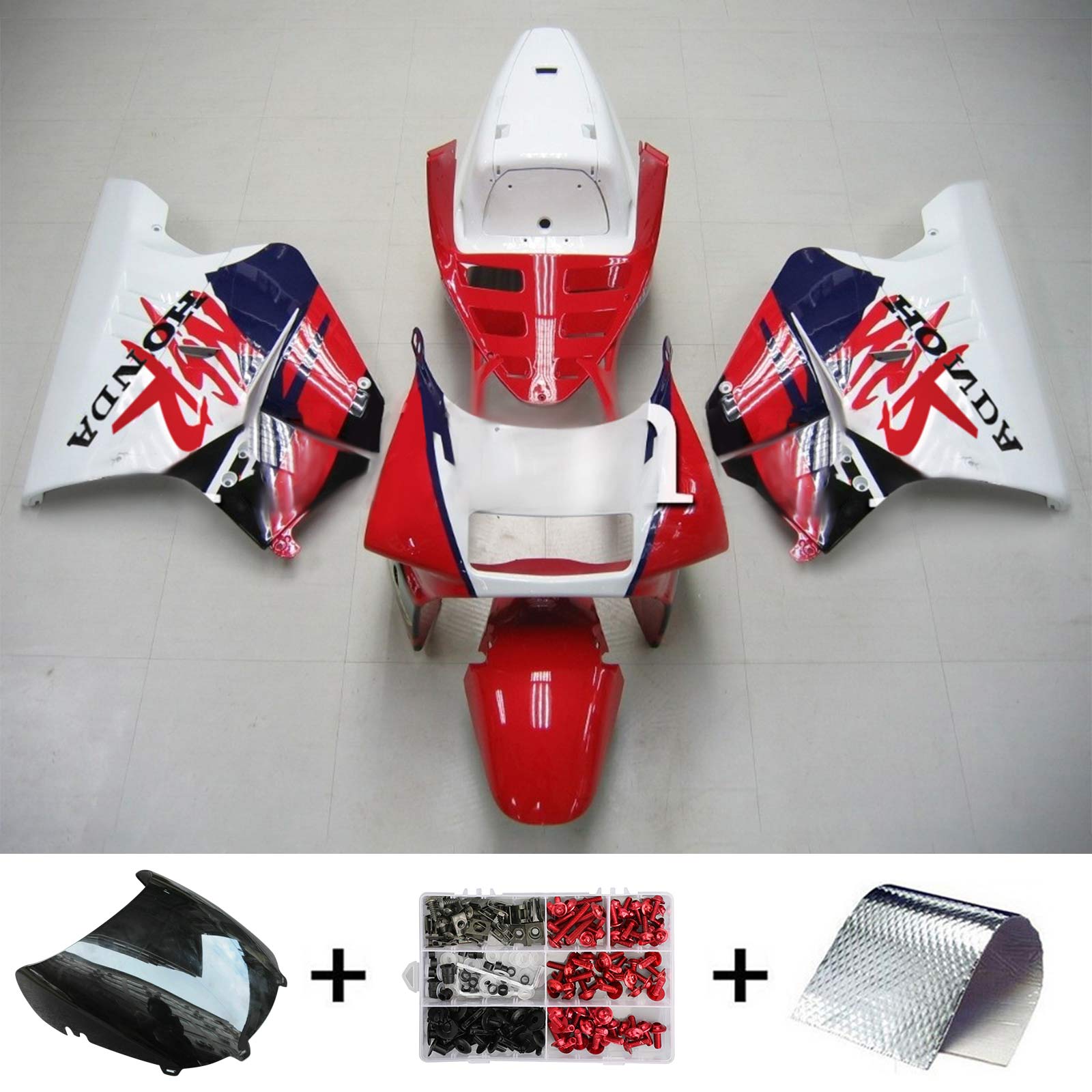 1990-1993 Honda NSR250 PGM-3 Kit de carénage d'injection Amotopart carrosserie plastique ABS #111