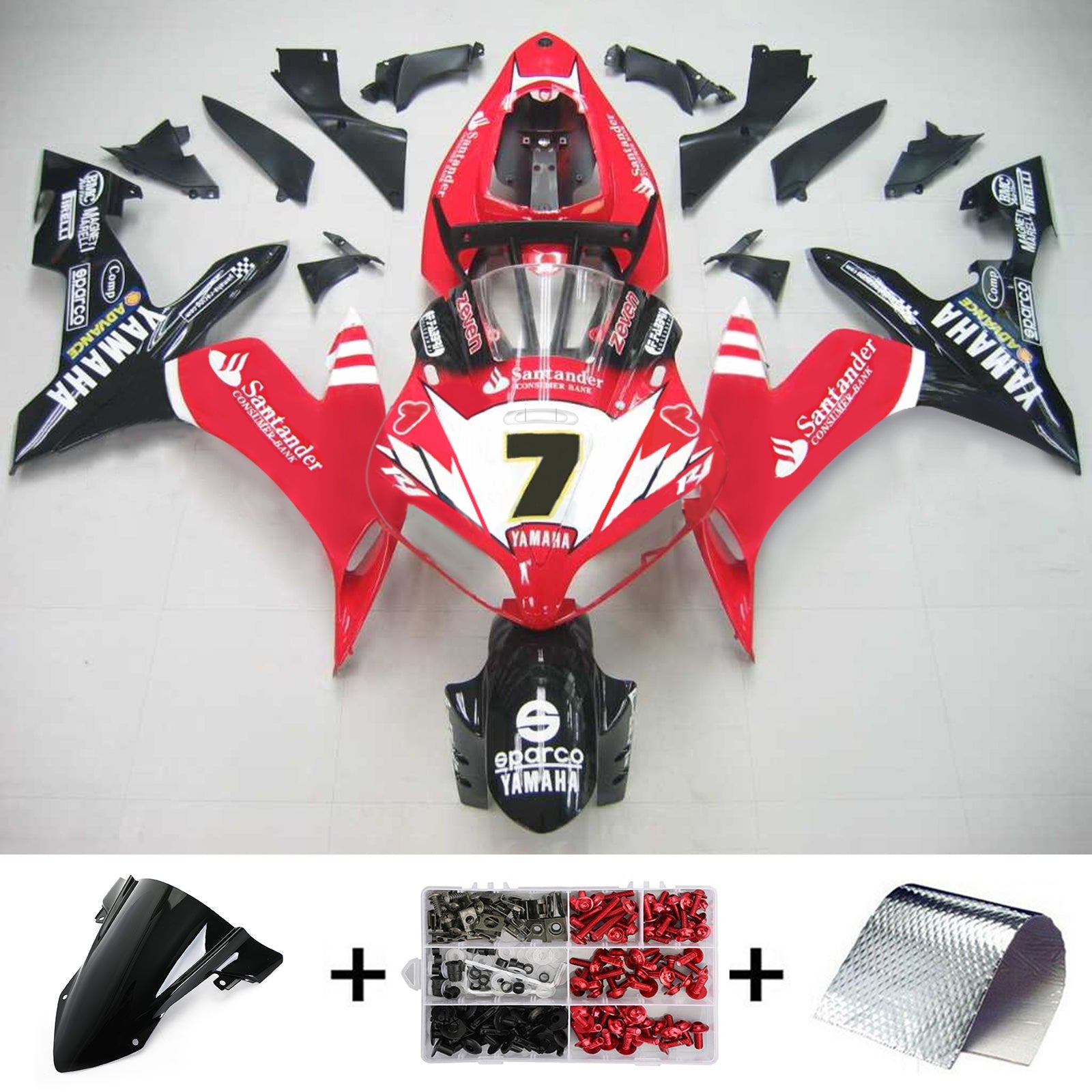 2004-2006 Yamaha YZF 1000 R1 Amotopart Kit de carénage d'injection carrosserie plastique ABS #105