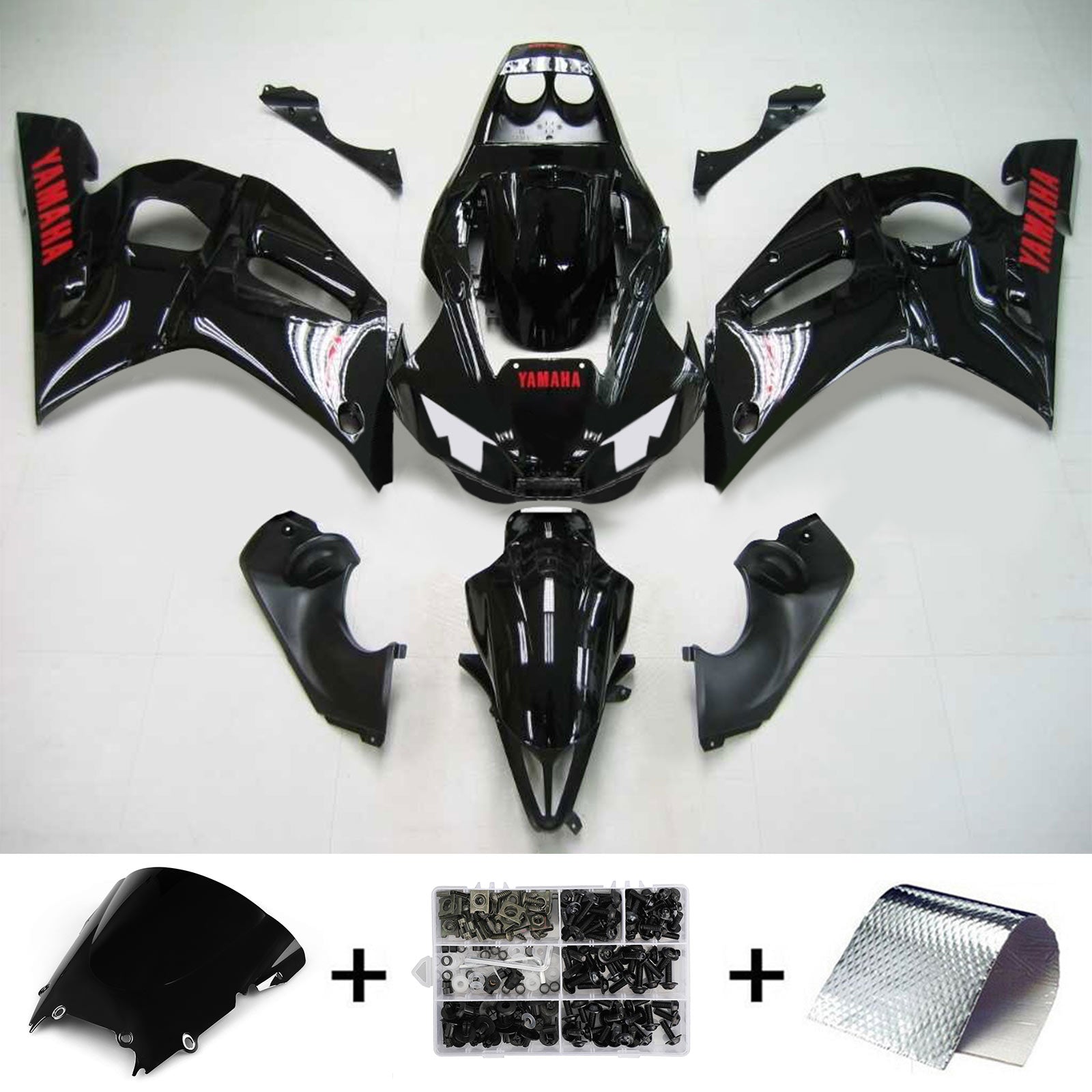 1998-2002 Yamaha YZF 600 R6 Kit de carénage d'injection carrosserie plastique ABS #122