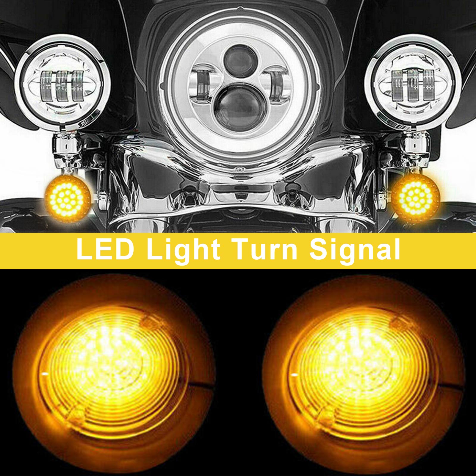 1156 Rear LED Turn Signal Insert Lights for Dyna Touring Street Road Glide 883 Amber