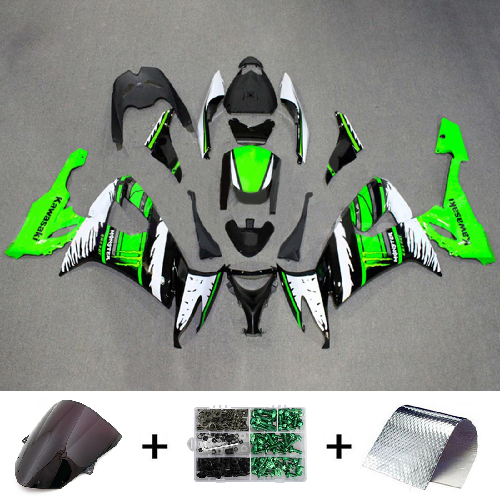 2008-2010 Kawasaki ZX10R Kit de carenado de inyección Carrocería Plástico ABS#125