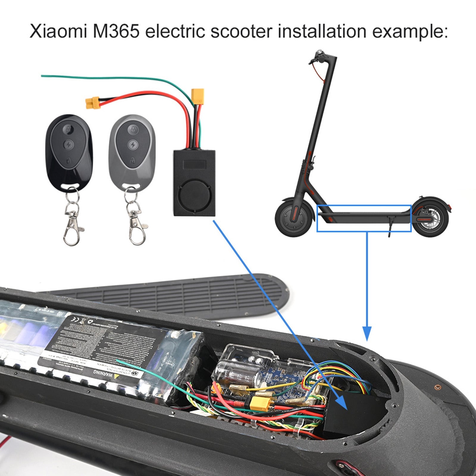 Antidiefstalalarm voor elektrische scooters, geschikt voor Xiaomi M365/MAX G30-scooter