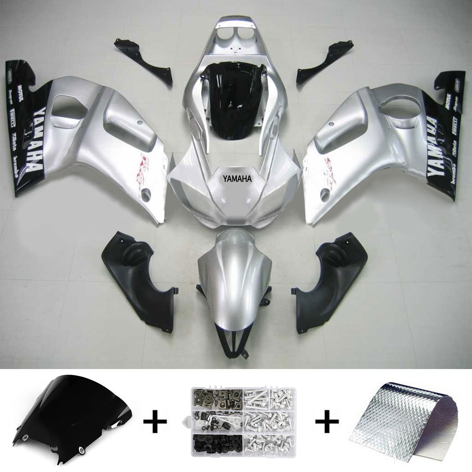 1998-2002 Yamaha YZF 600 R6 Kit de carénage d'injection carrosserie plastique ABS #118