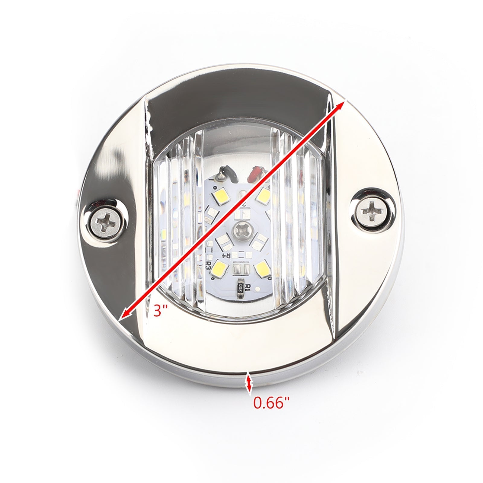 LED Marine Boot Jacht Spiegel Chroom Anker Heklicht Wit Rond 2835-SMD 12V