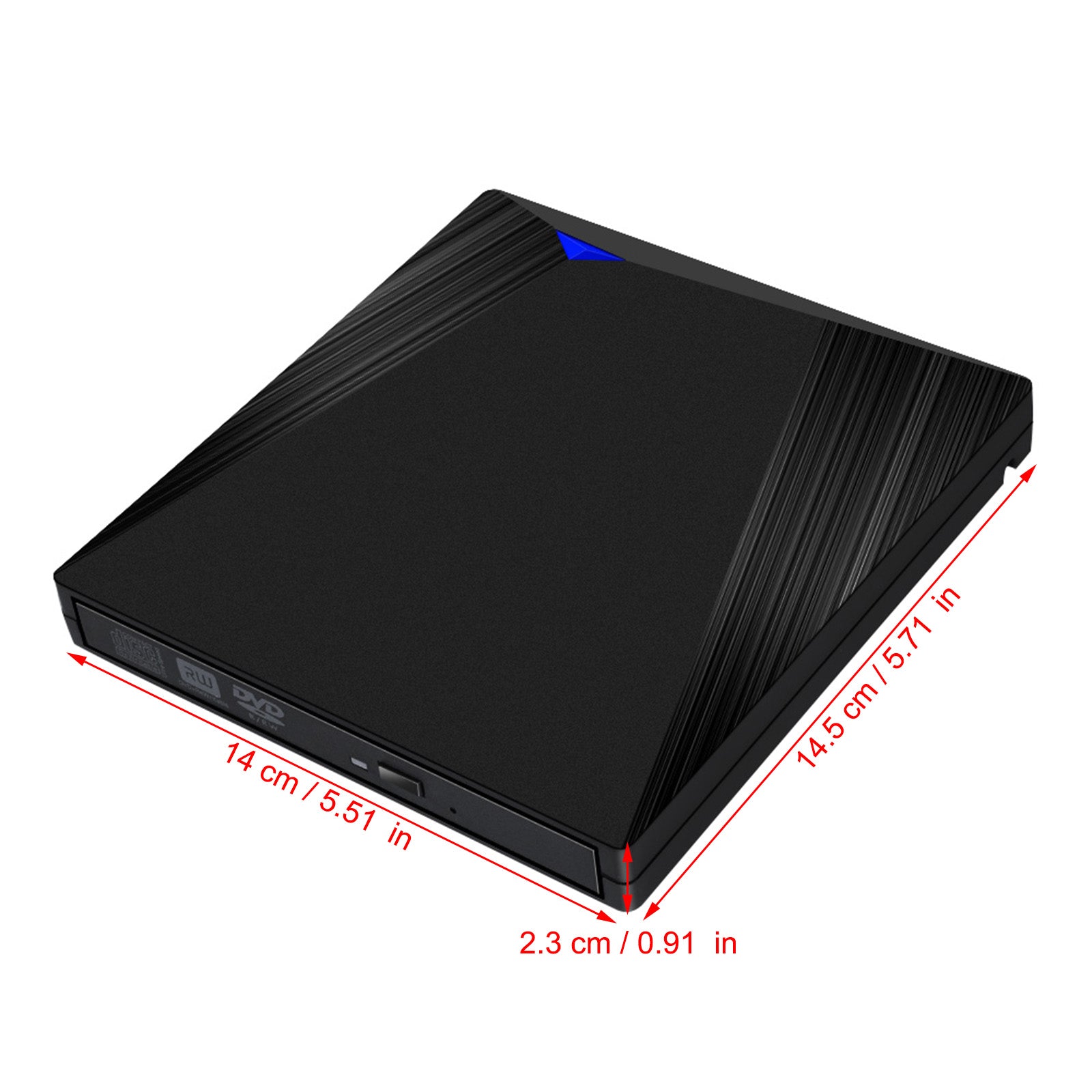 Type-C/Usb3.0 lecteur de CD Dvd externe haute vitesse graveur ordinateur portable noir