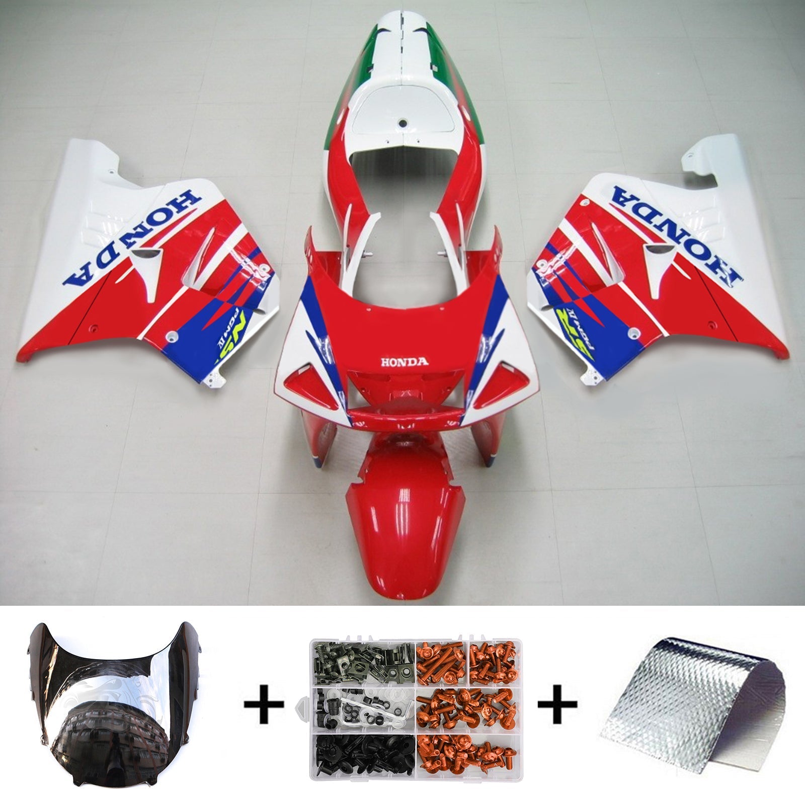 1994-1996 Honda NSR250 PGM-4 Amotopart Injection Fairing Kit Bodywork Plastic ABS #104