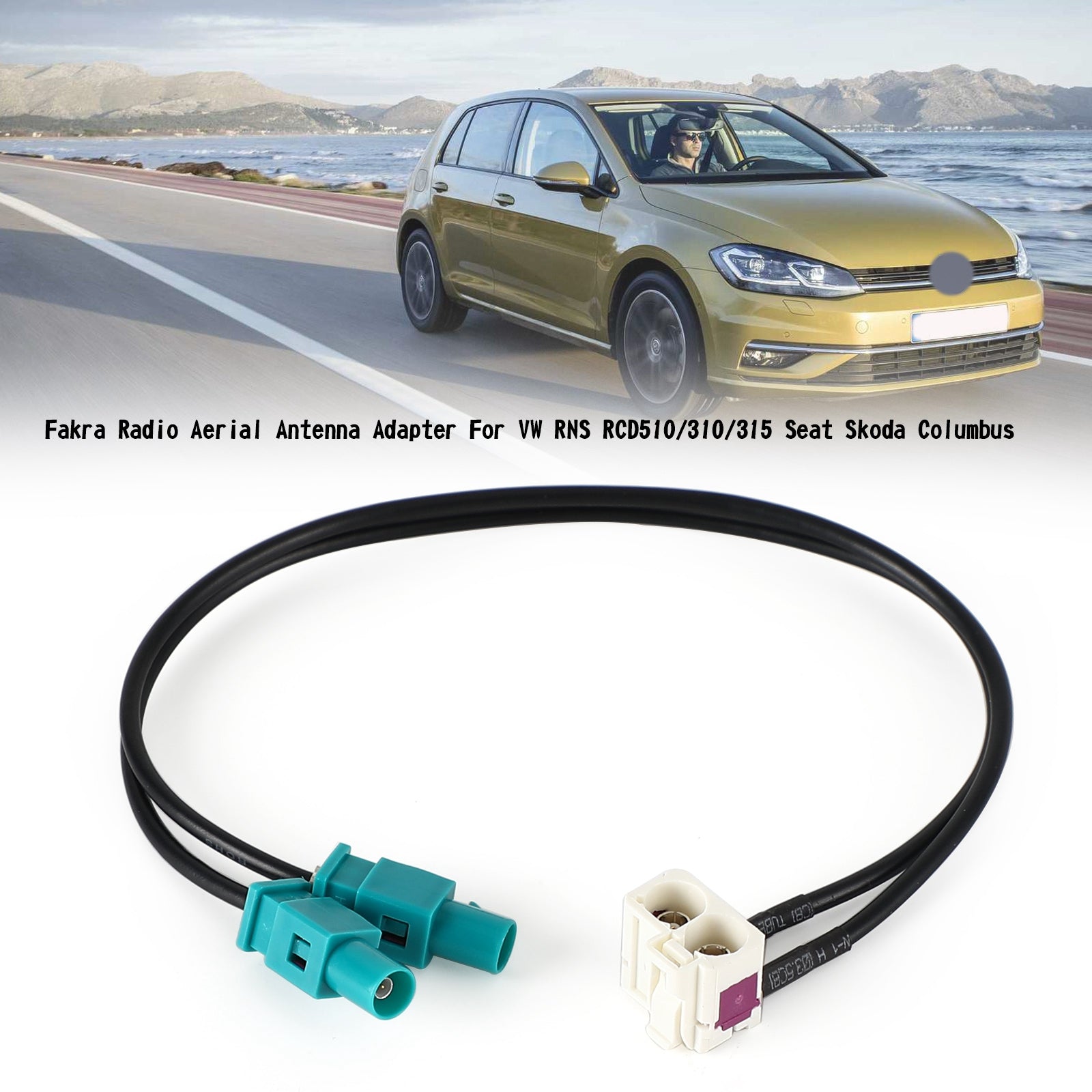 Fakra Radio Aerial Antenna Adapter For VW RNS RCD510/310/315 Seat Skoda Columbus