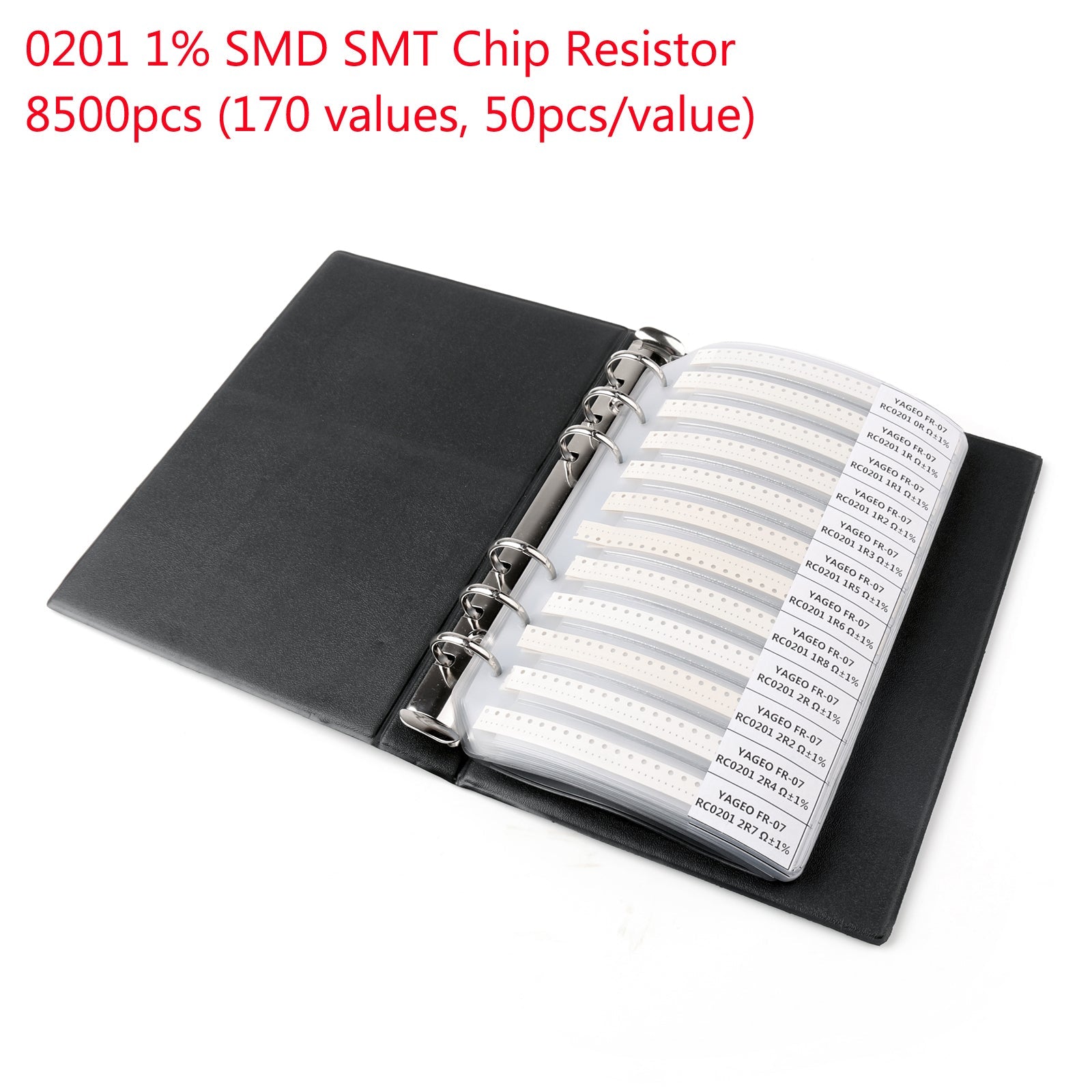 8500PCS 0201 1% SMD Chip SMT Weerstand 170 Waarden Monsterboek YAGEO DIY Kits