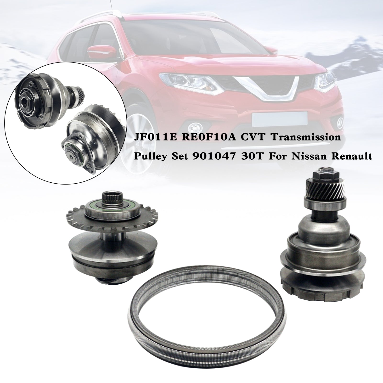 2007-2012 Nissan Sentra Dodge Caliber JF011E RE0F10A Juego de polea de transmisión CVT 901047 30T