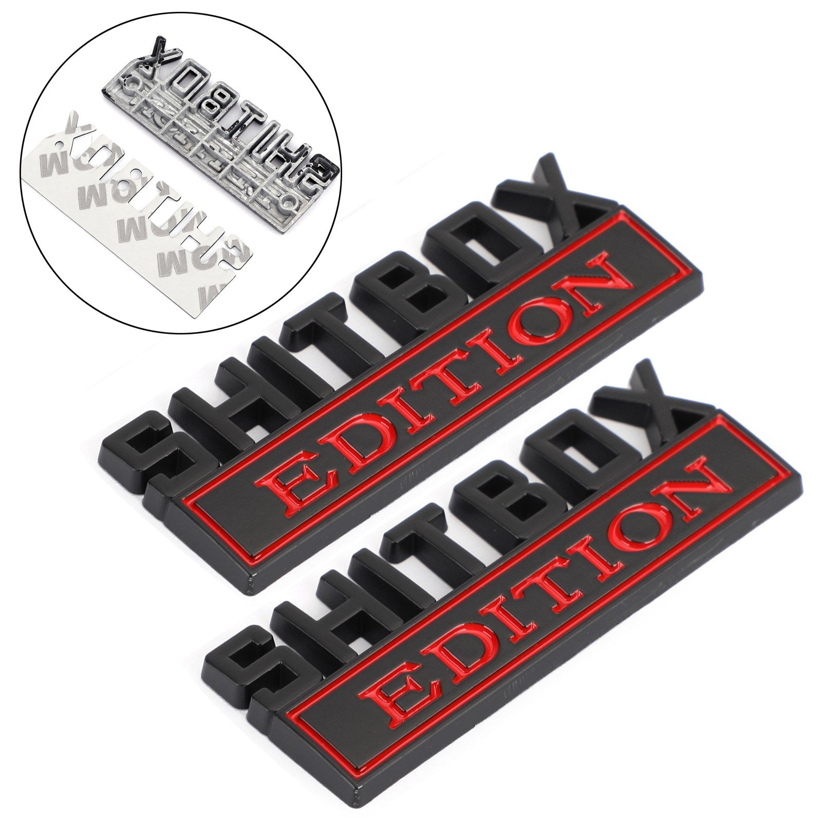 2pc Shitbox Edition embleem sticker badges stickers voor Ford Chevy auto vrachtwagen #D generiek