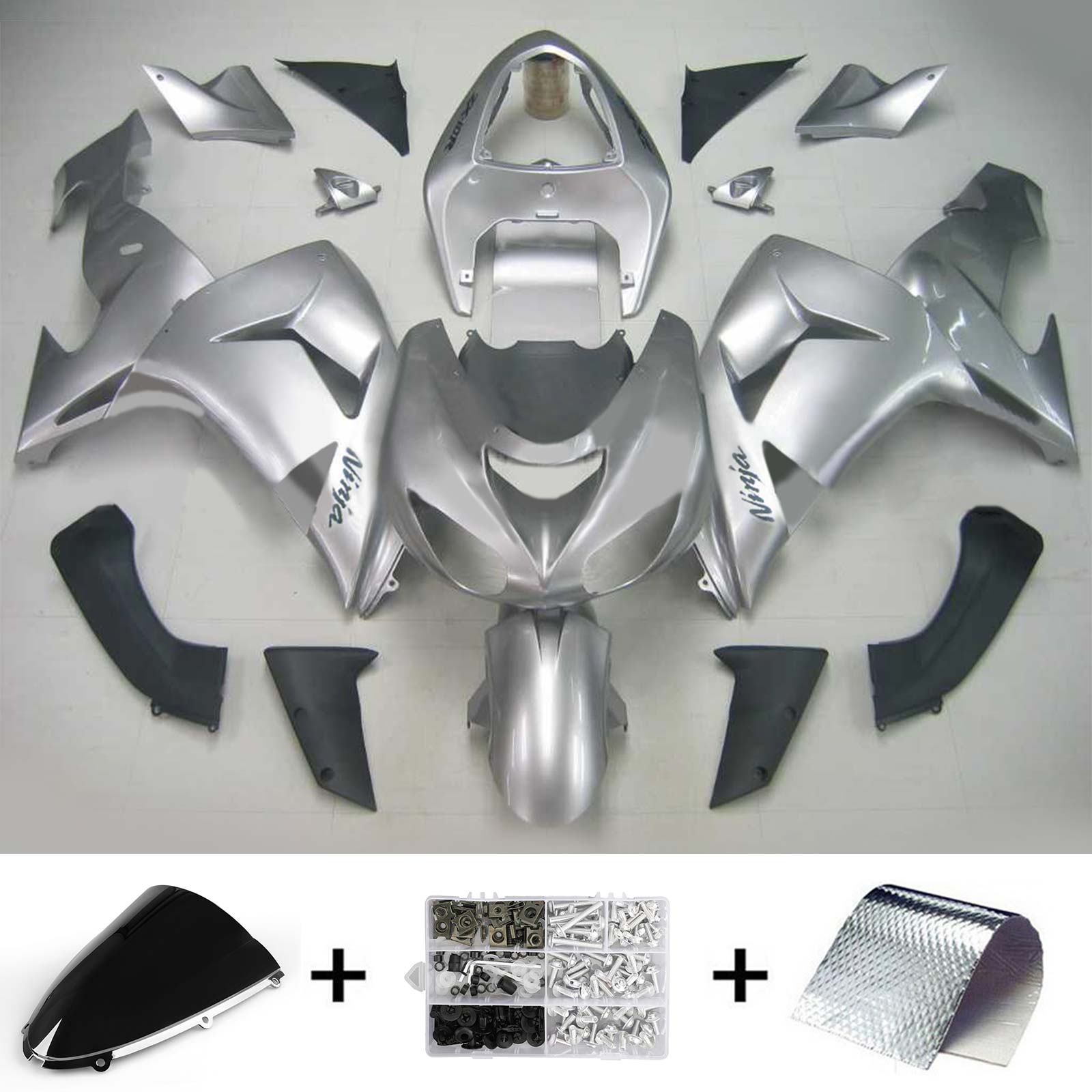 2006-2007 Kawasaki ZX10R Kit de carénage d'injection Amotopart Carrosserie Plastique ABS #111