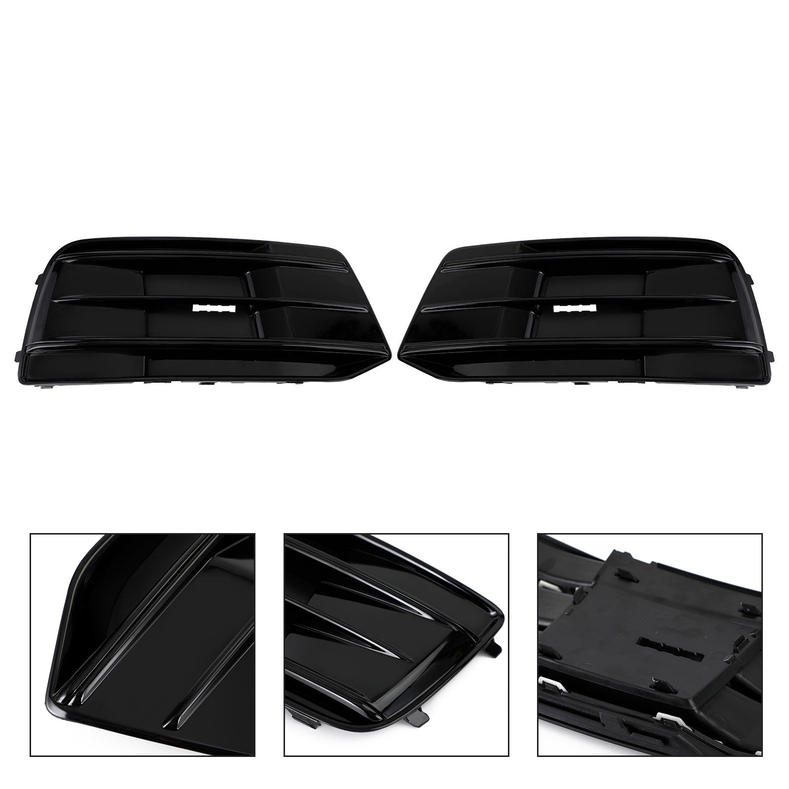 2 pièces Audi Q5 2018-2022 couverture de pare-chocs avant calandre lunette insert noir brillant