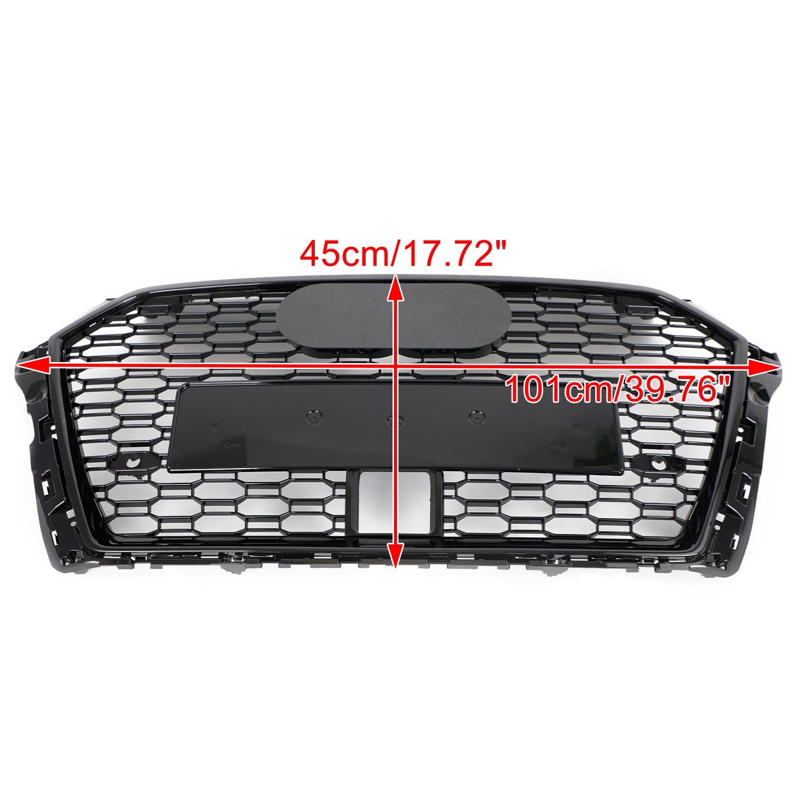 2017-2019 Audi A3 S3 RS3 Style Honeycomb Front Grille With ACC Gloss Black