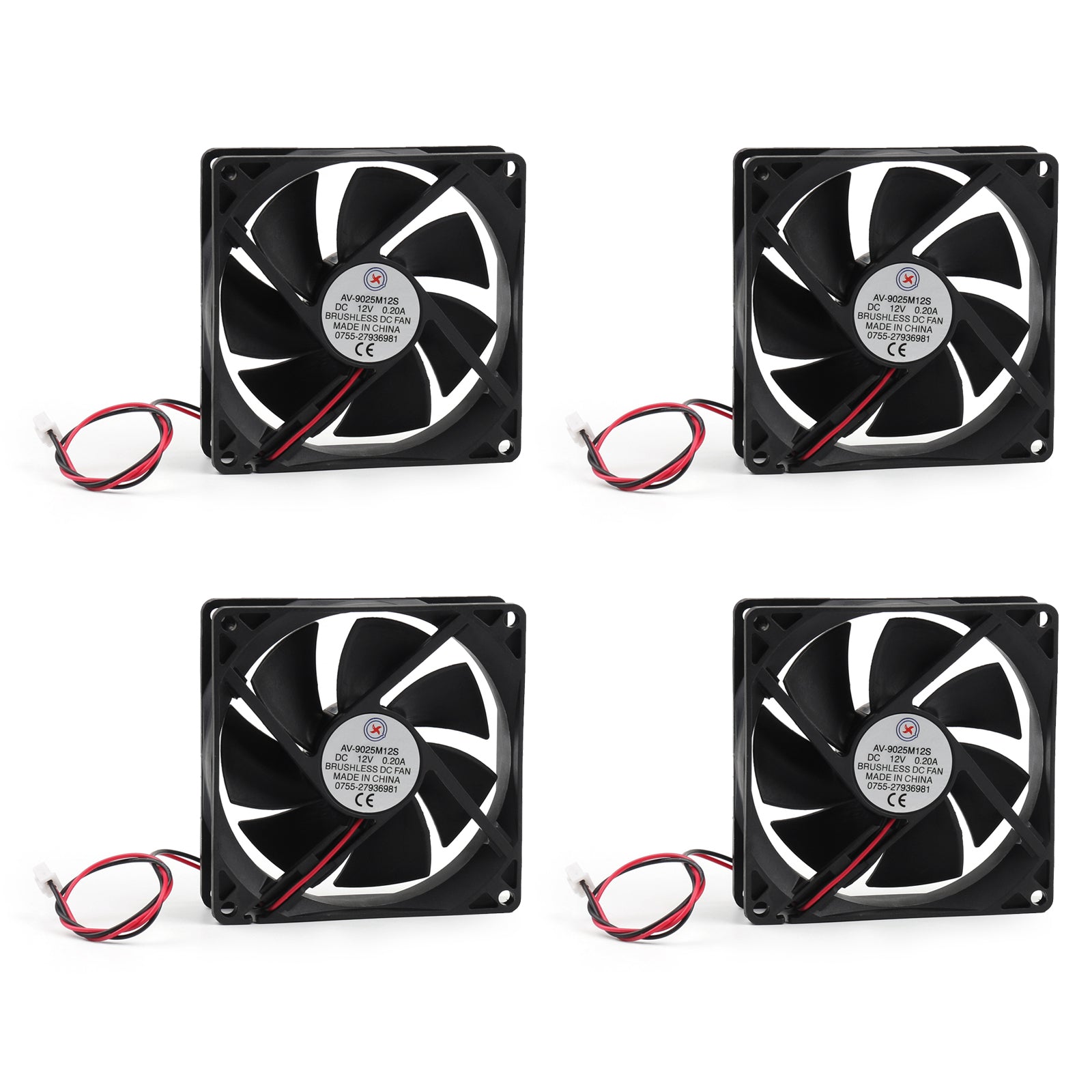 Ventilateur de refroidissement sans balais DC 12V 0,2a 9025S 90x90x25mm, ventilateur d'ordinateur à 2 broches