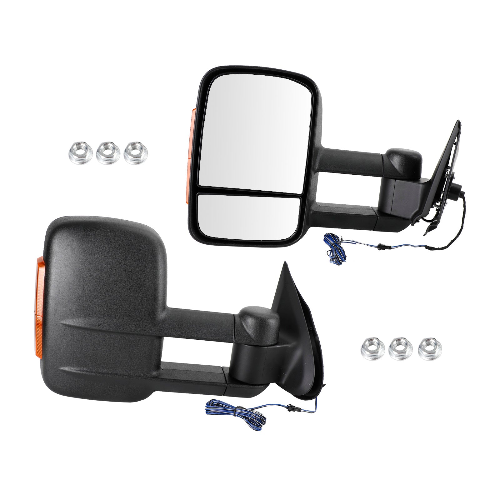 Mitsubishi Ttiton 2015+ Pair of Manual Black Extendable Towing Mirrors