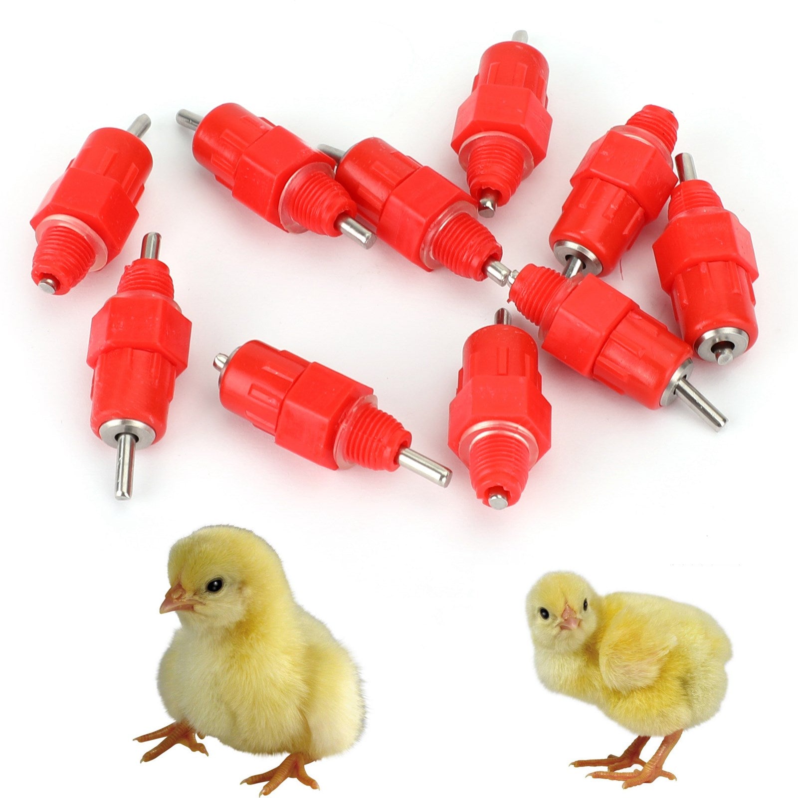 10 stuks waternippelventielen Auto Drinker Waterer Feeder Gevogelte Kip Eend Vogel