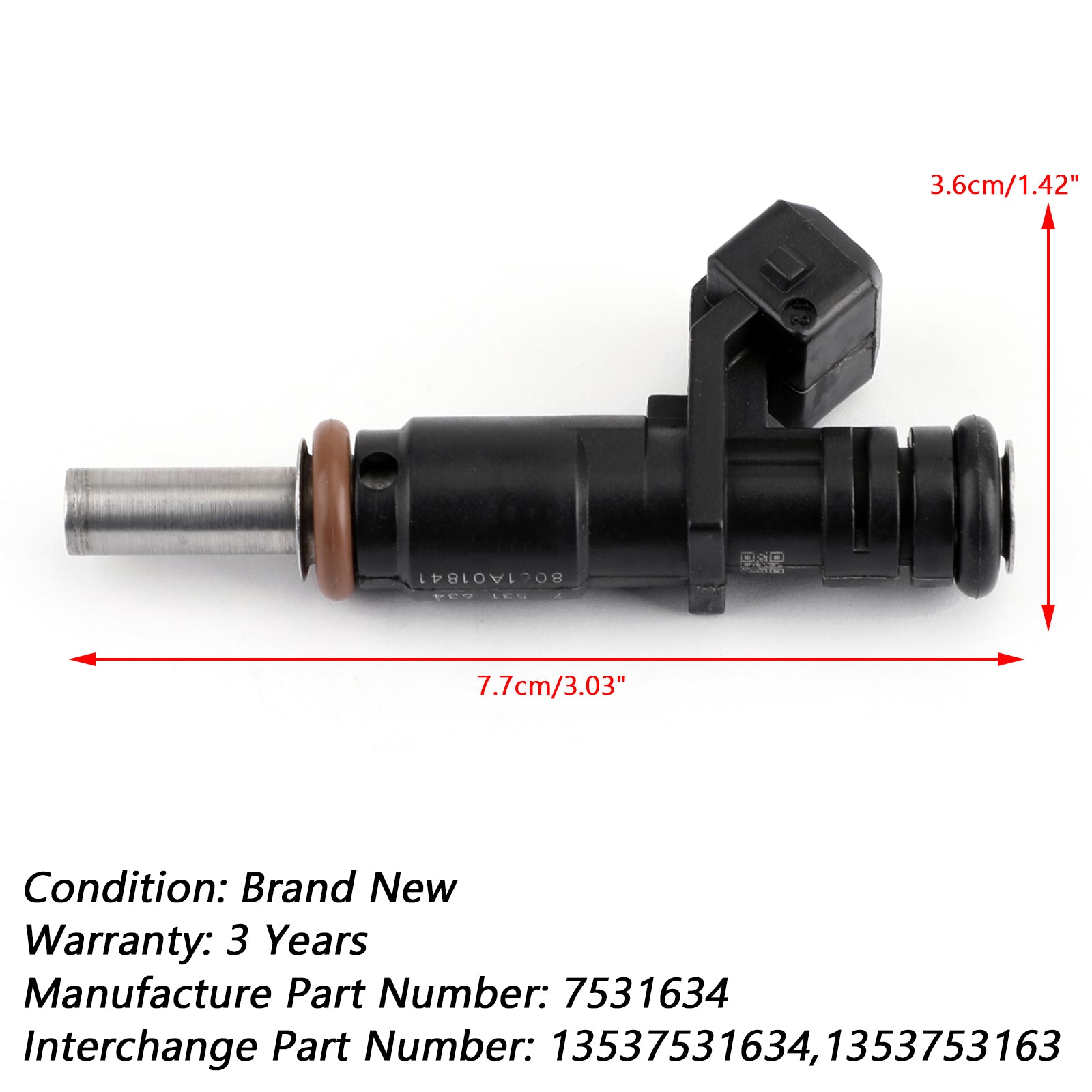 1x Brandstofinjectoren voor 06-12 BMW 128i 328i X3 X5 Z4 525i 2.0/2.5/3.0L 7531634 Generiek