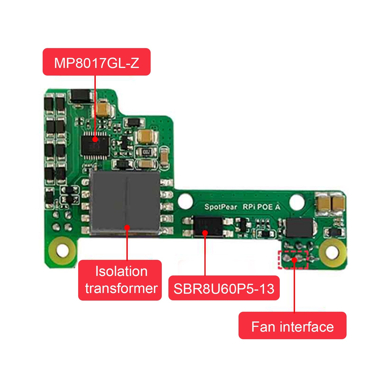 Raspberry Pi Poe Ethernet-voedingsuitbreidingsmodule ondersteunt 3B+/4B met ventilator