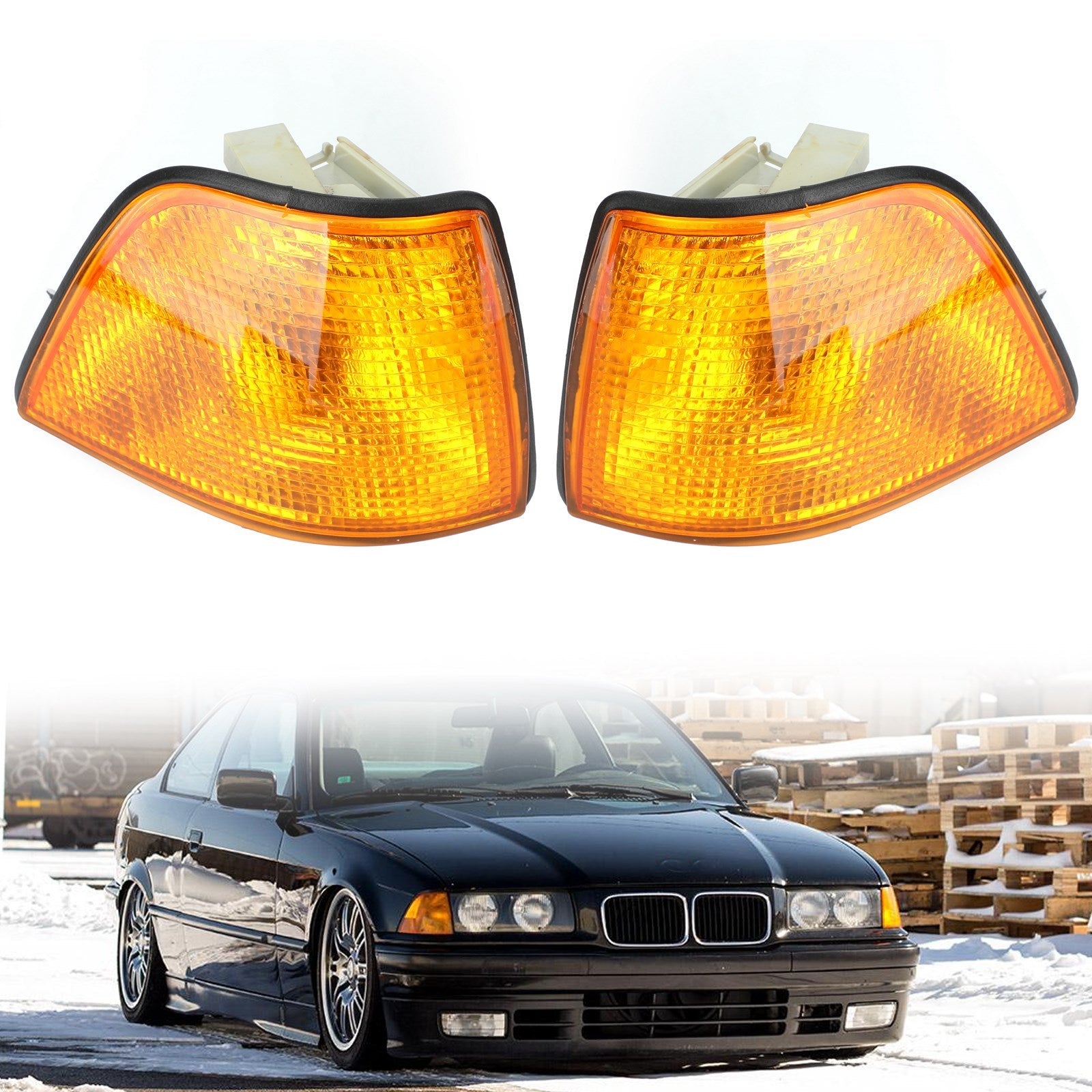 1992-1998 BMW E36 3-serie 4Dr sedan/hatchback Euro hoeklampen oranje