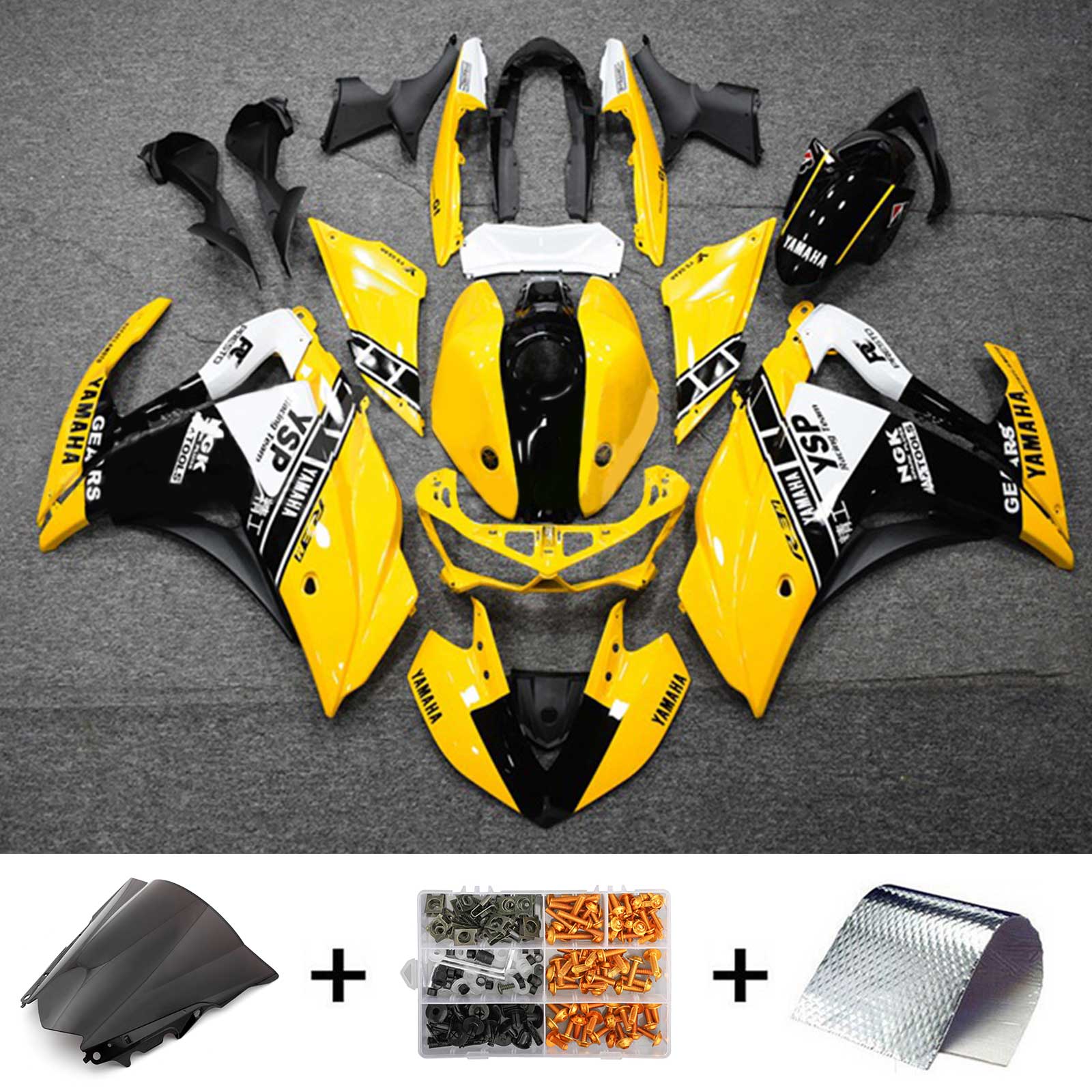 2014-2018 Yamaha YZF-R3 2015-2017 R25 Kit de carénage d'injection Amotopart carrosserie ABS #124